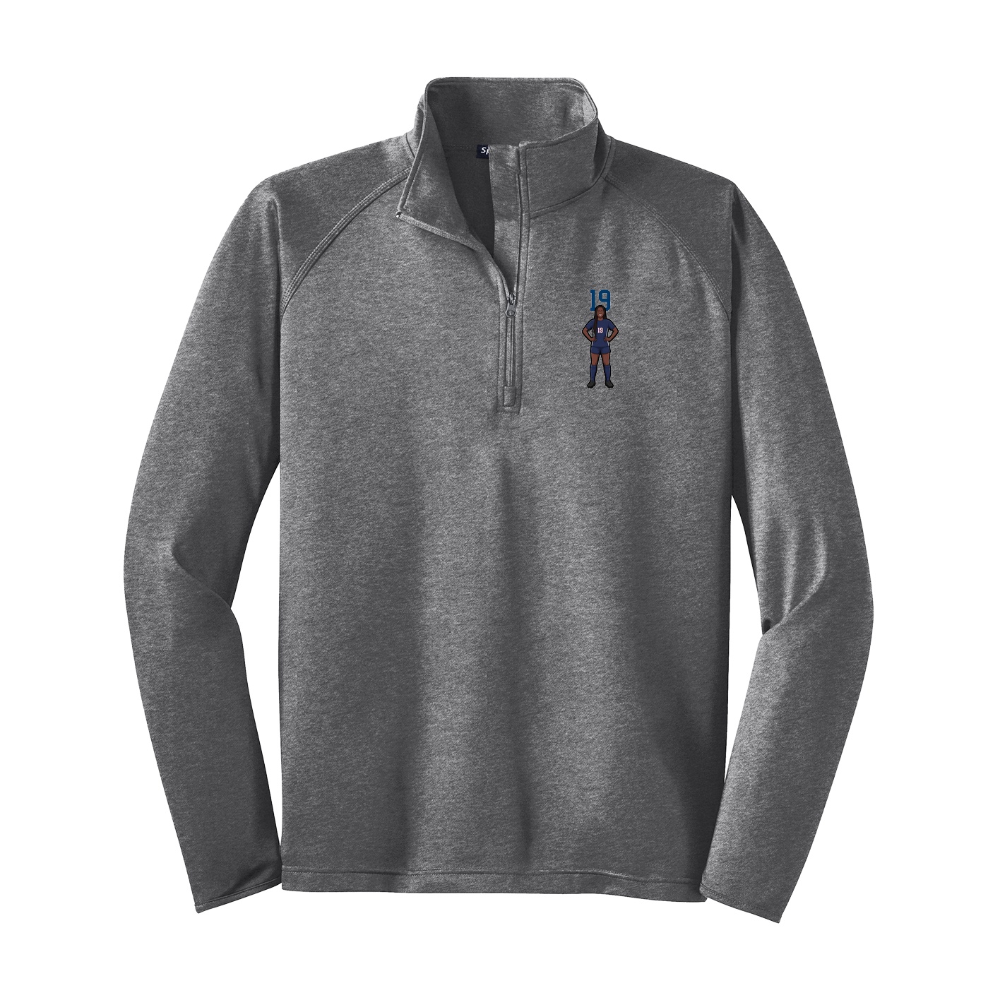 Q-Zip Pullover — Number Top in Grey