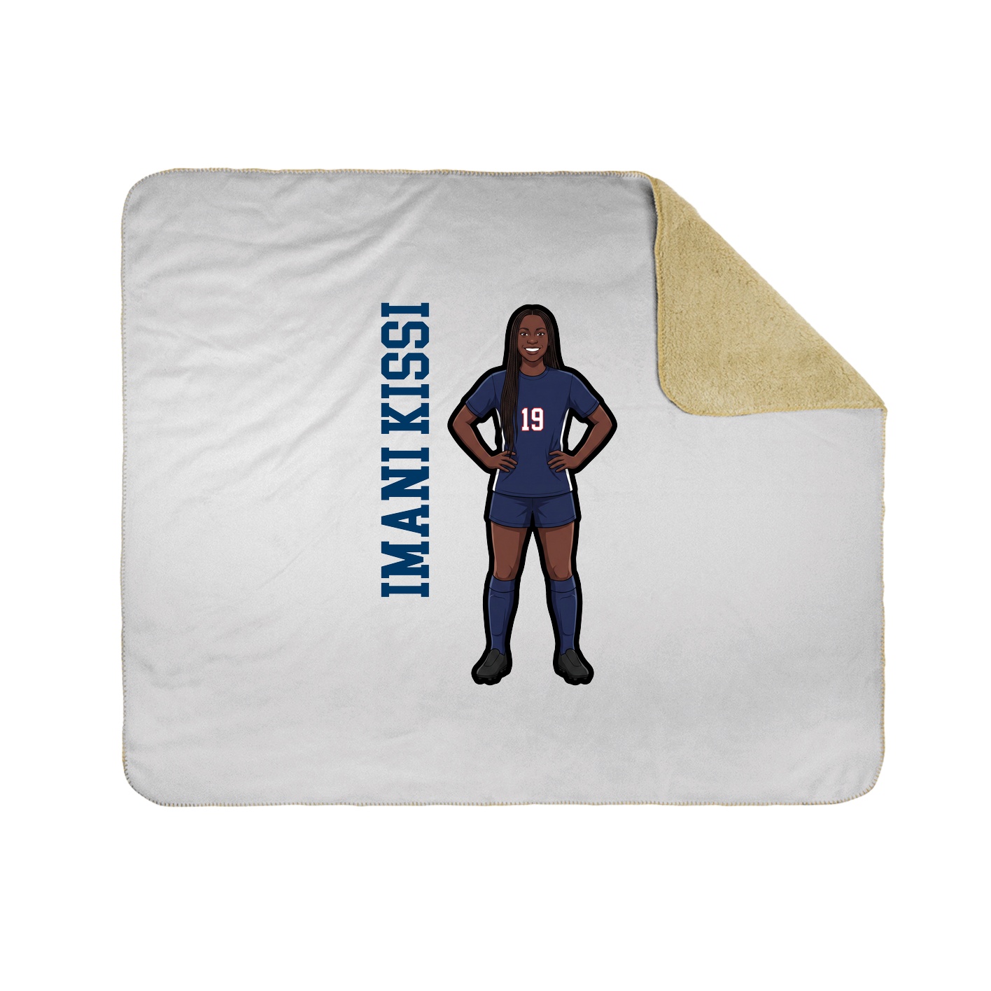 Throw Blanket — Name Vertical in White