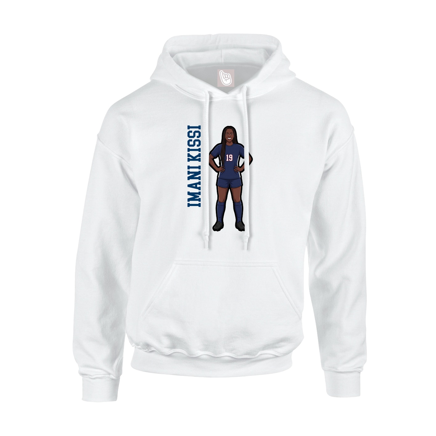 Hoodie — Name Vertical in White