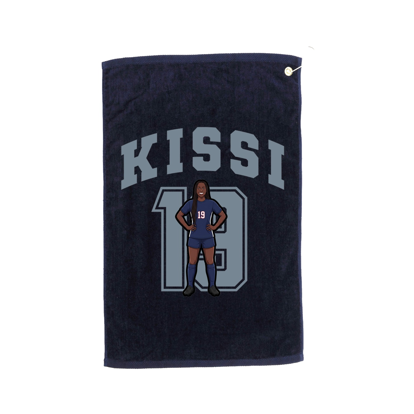 Golf Towel — Number in Navy