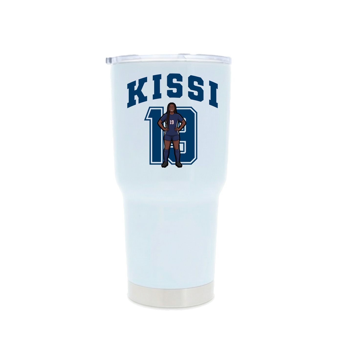 30oz Stainless Steel Tumbler — Number in White