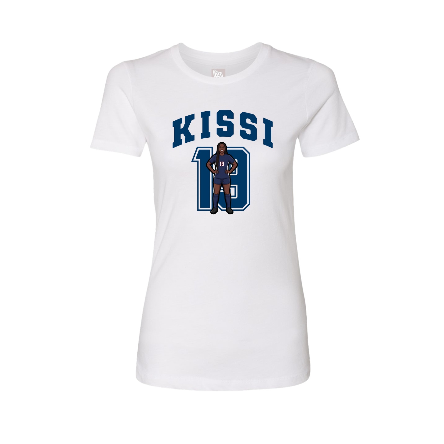Fitted Women's Tee — Number in White