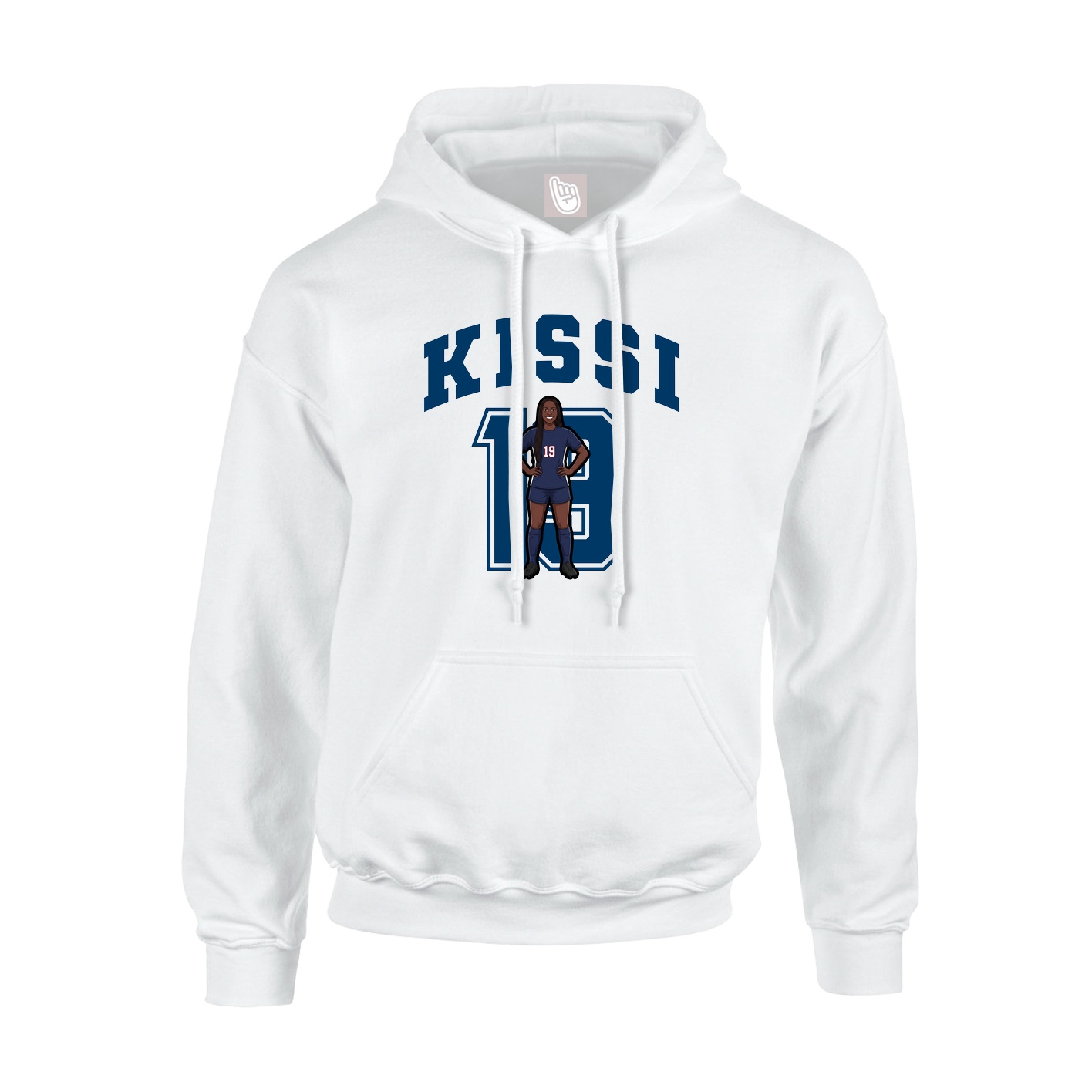 Youth Hoodie — Number in White