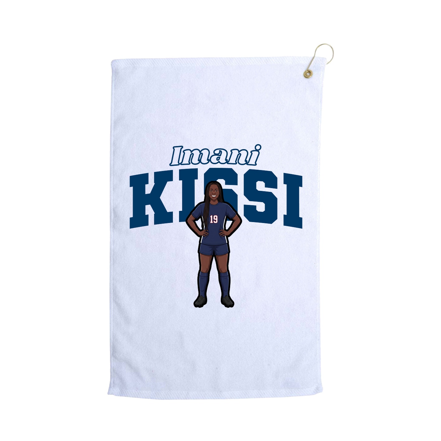 Golf Towel — Name Arch in White