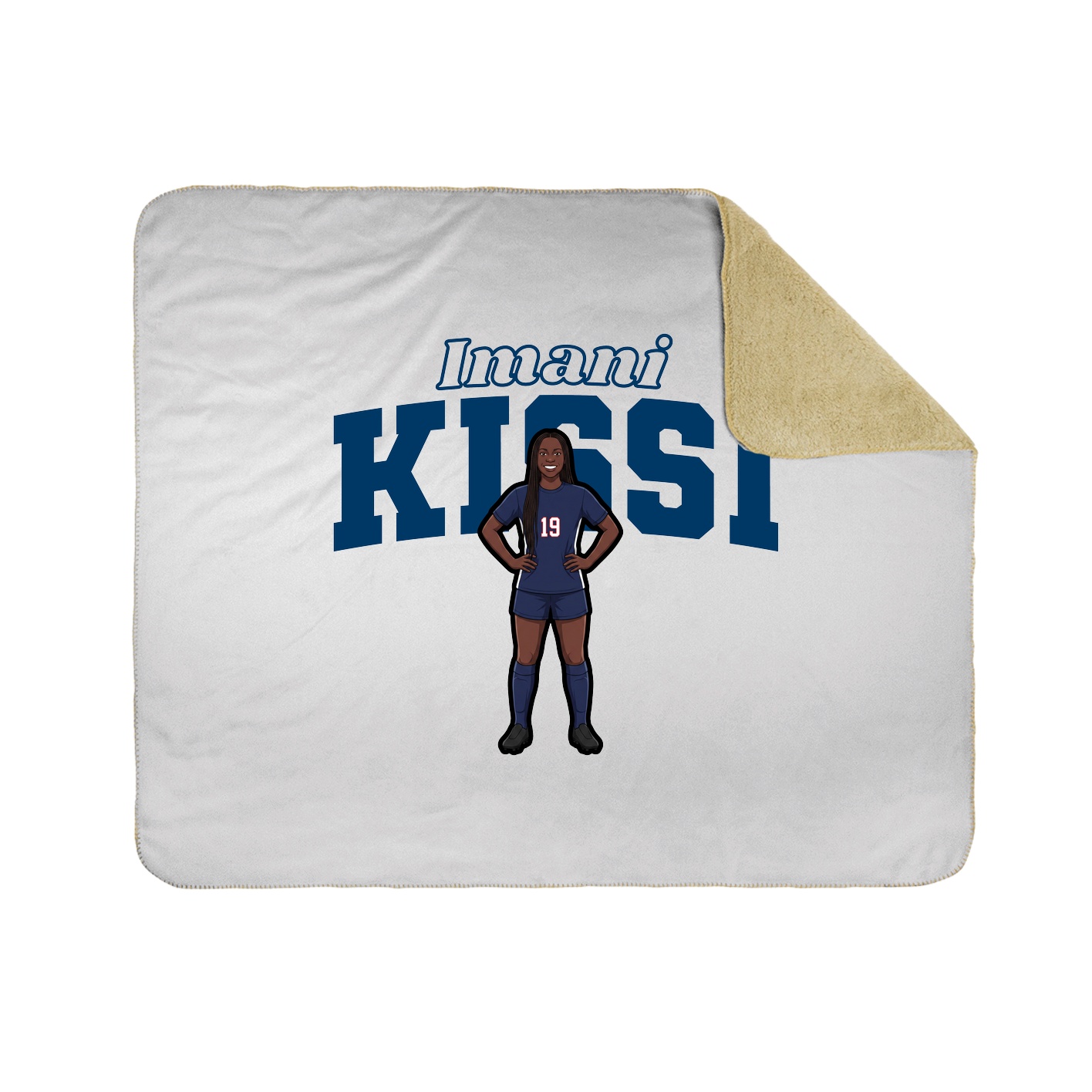 Throw Blanket — Name Arch in White