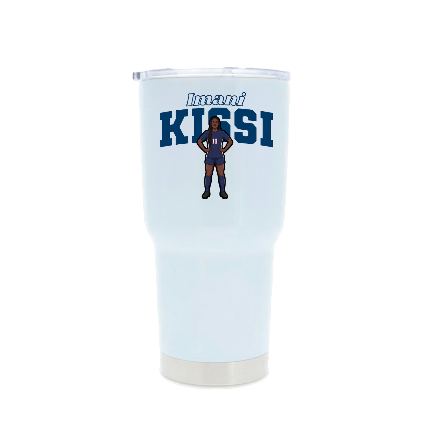 30oz Stainless Steel Tumbler — Name Arch in White