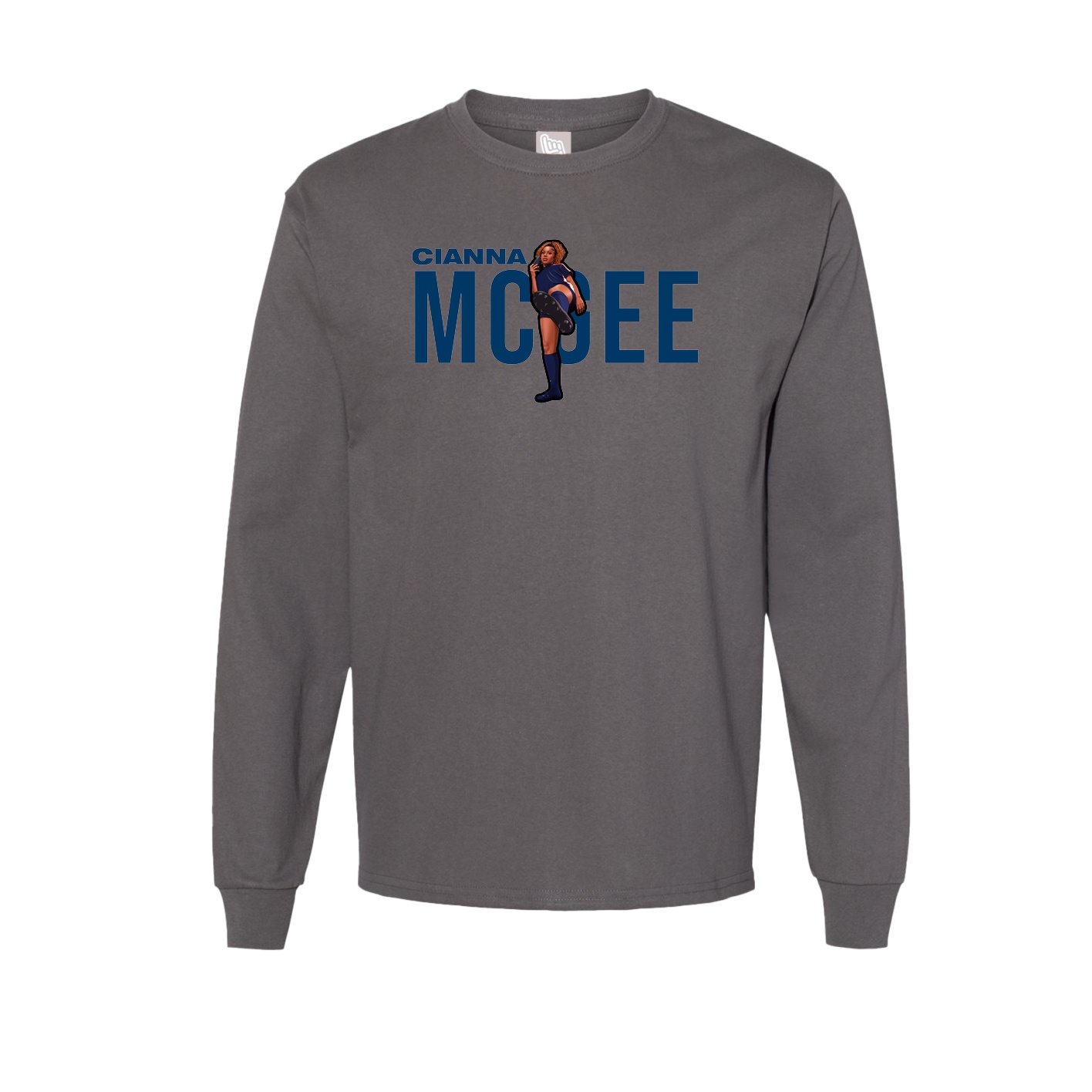 Long Sleeve Tee — Player Name in Grey