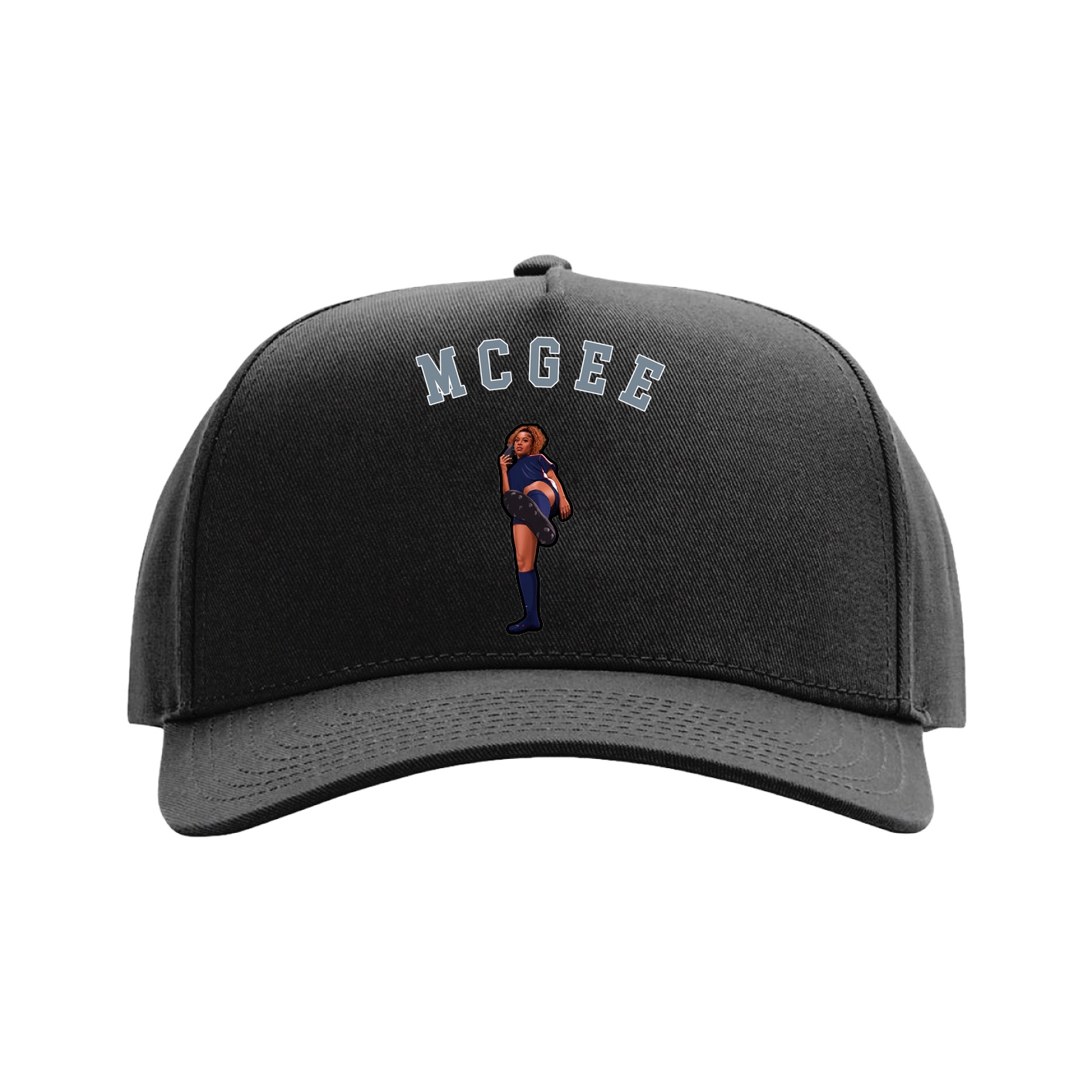 Full Fabric Five-Panel Champ Cap — Shirsey Arch in Black