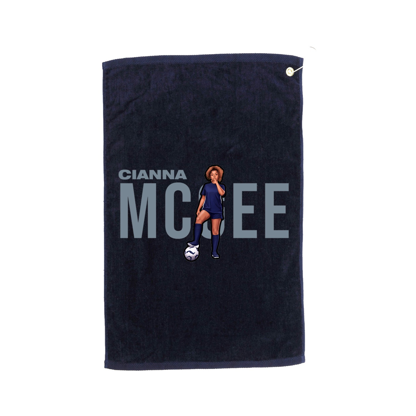 Golf Towel — Player Name in Navy