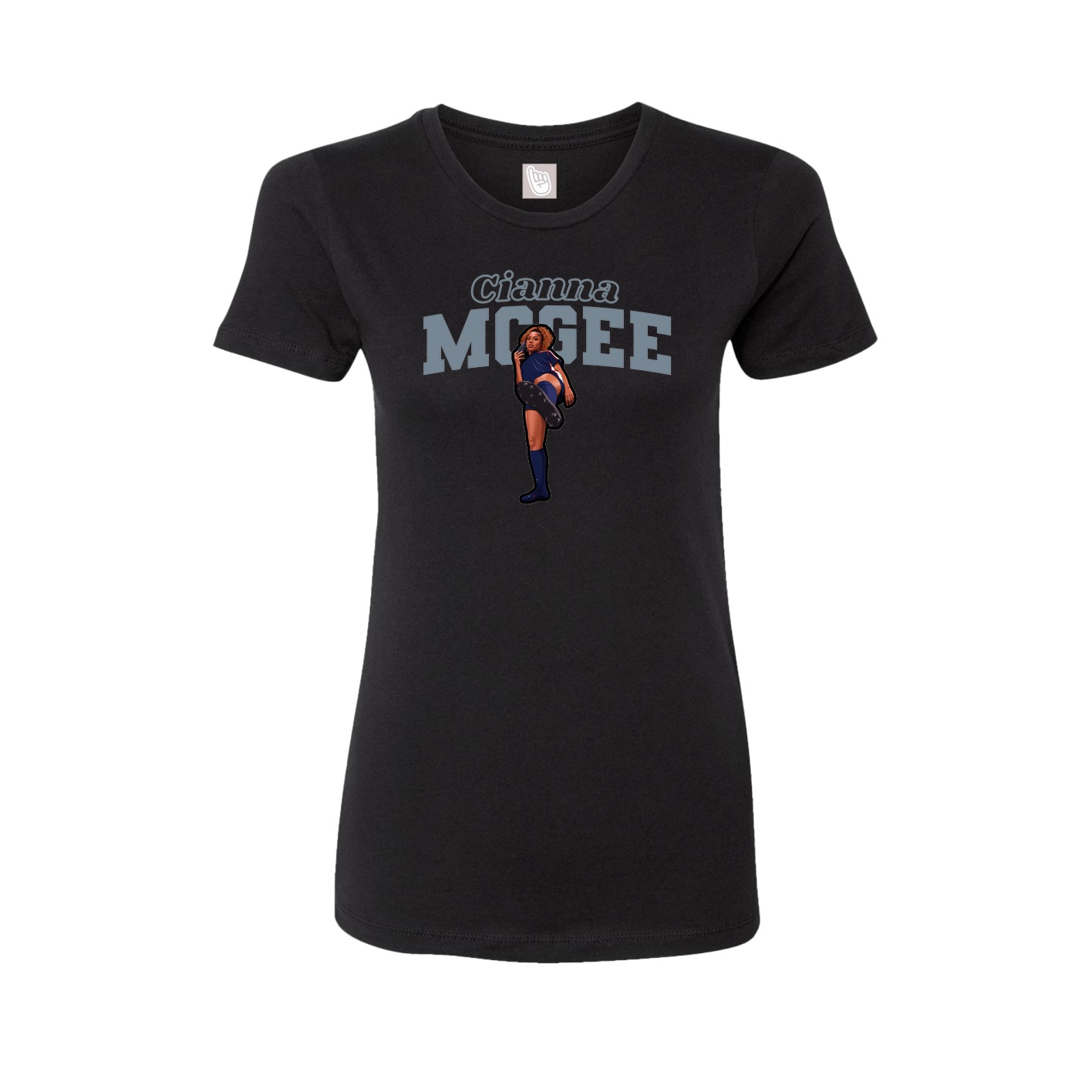 Fitted Women's Tee — Name Arch in Black