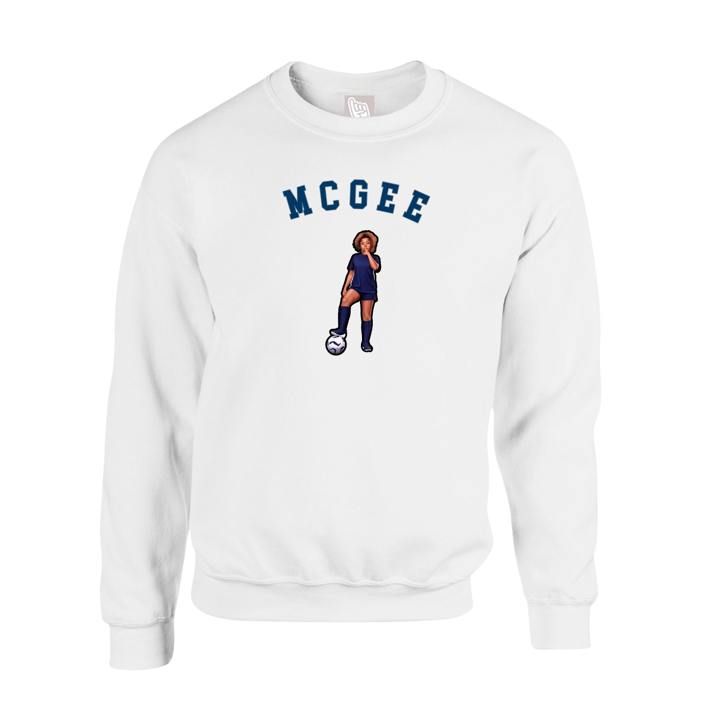 Fleece Crew — Shirsey Arch in White