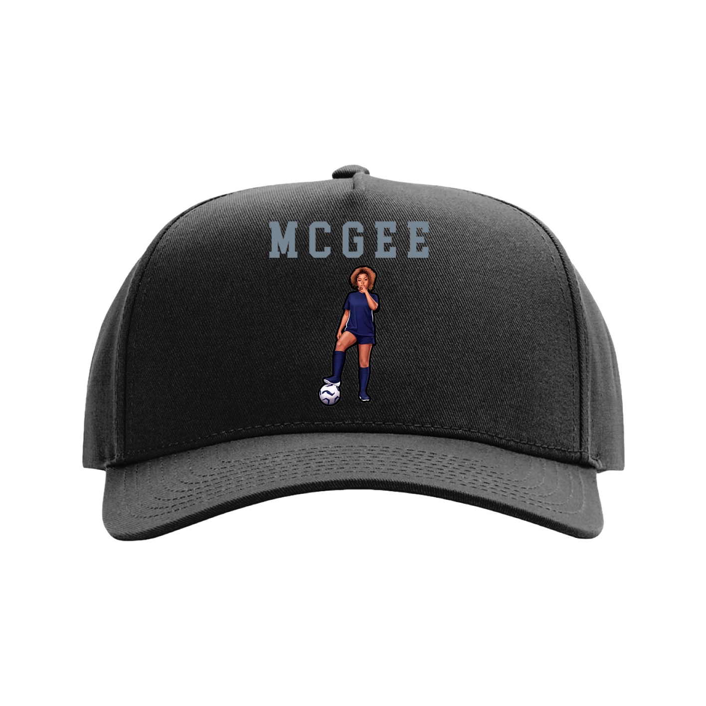 Full Fabric Five-Panel Champ Cap — Shirsey in Black