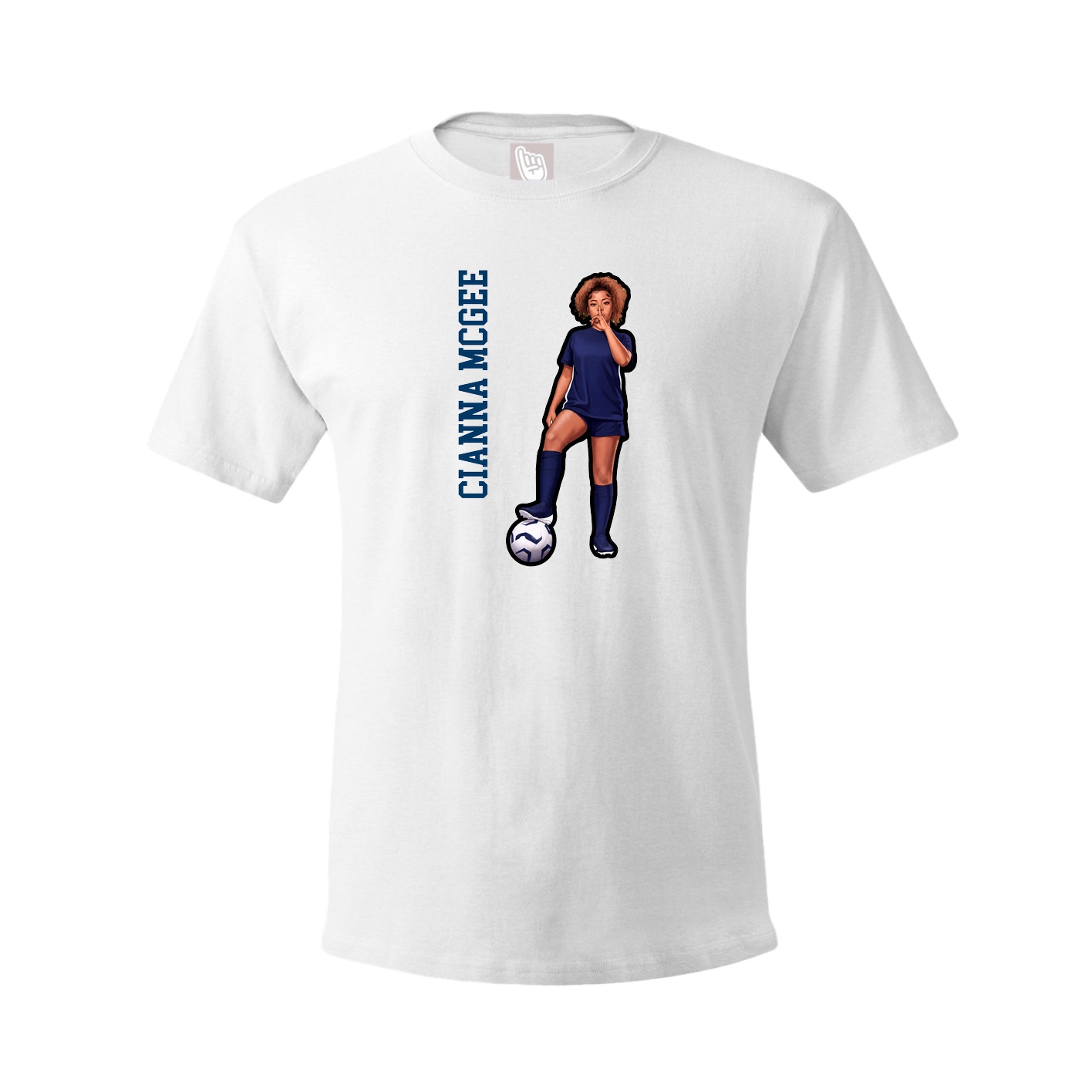 Tee — Name Vertical in White