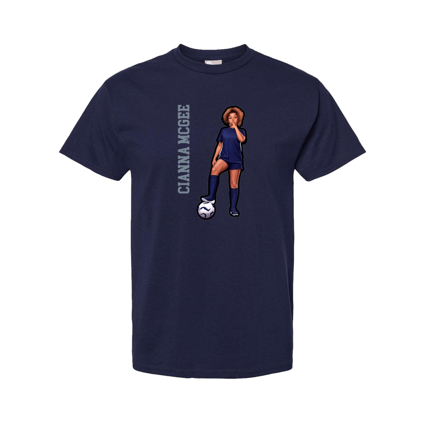 Youth Tee — Name Vertical in Navy