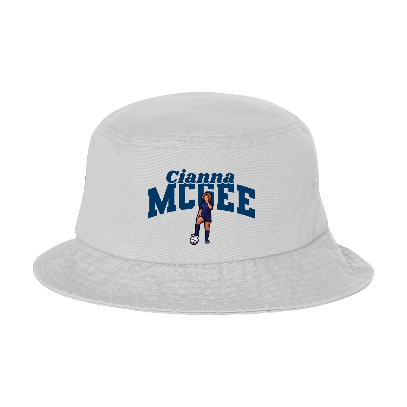 Bucket Cap — Signature Arch in White