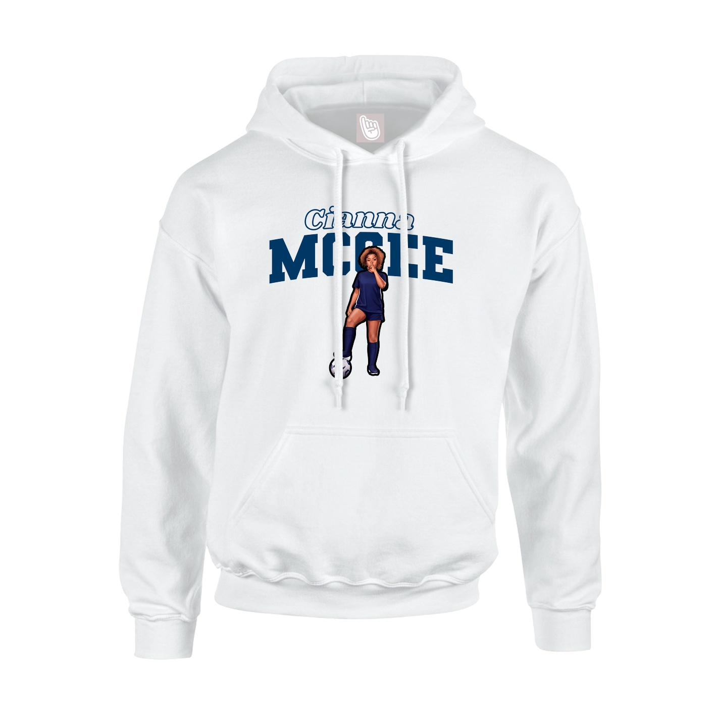 Youth Hoodie — Name Arch in White