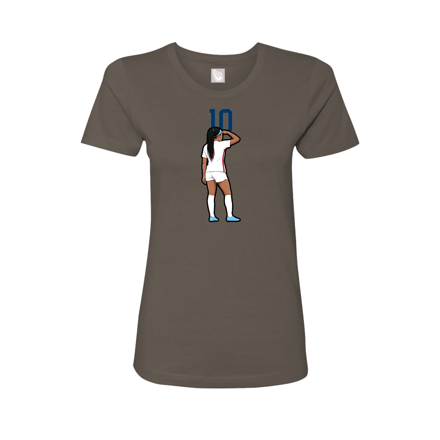 Fitted Women's Tee — Number Top in Grey