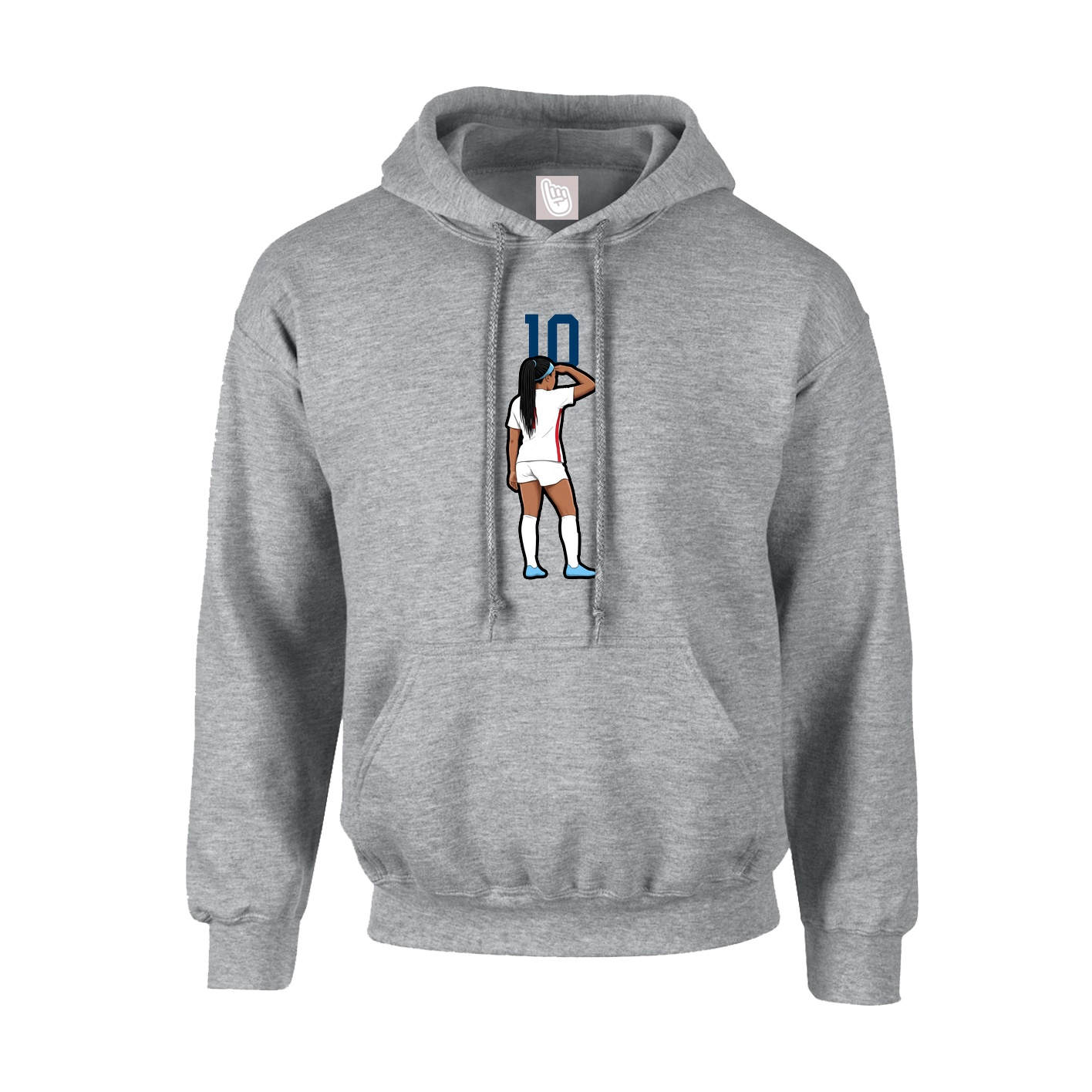 Hoodie — Number Top in Grey