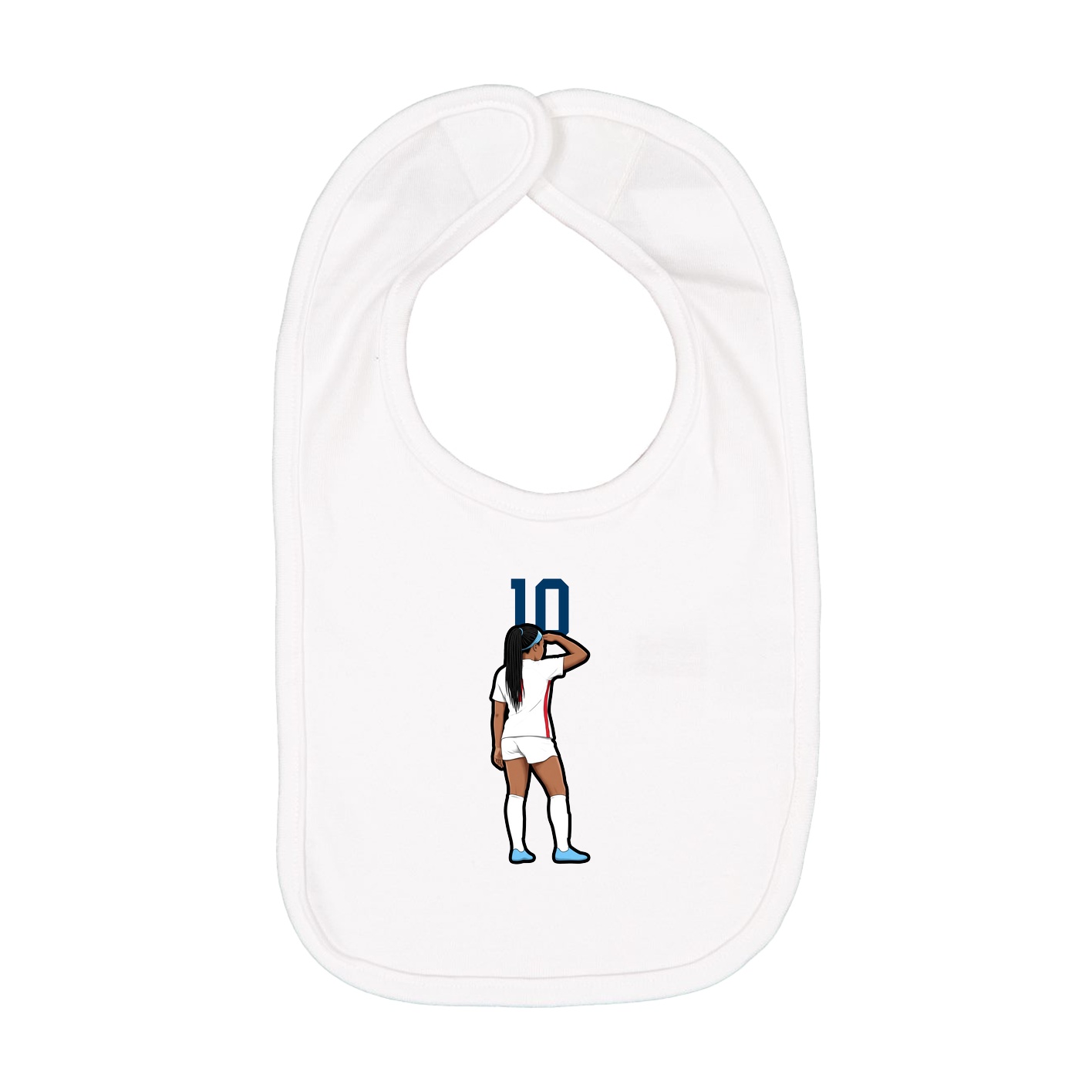 Infant Bib — Number Top in White