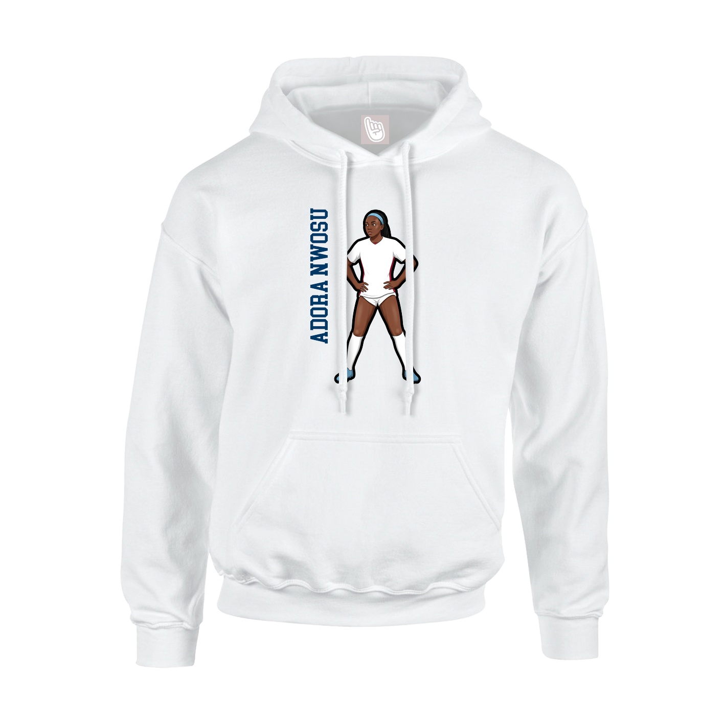 Youth Hoodie — Name Vertical in White