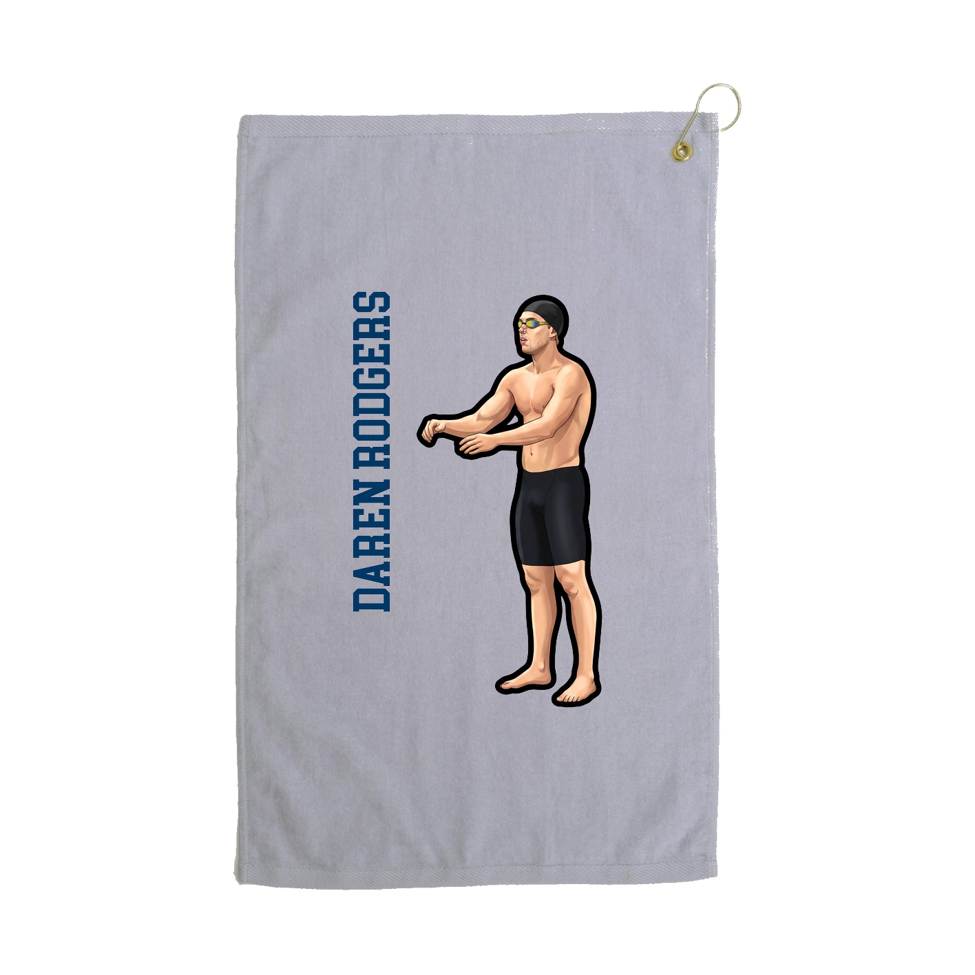 Golf Towel — Name Vertical in Grey