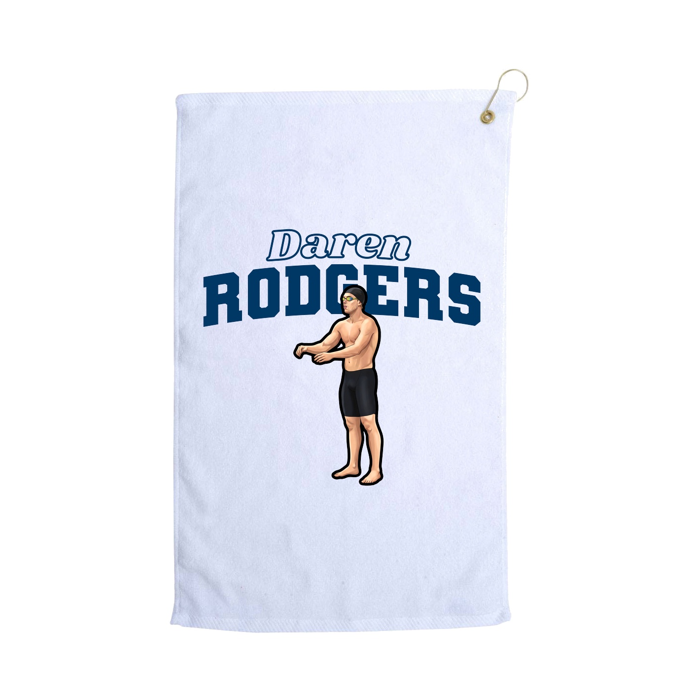 Golf Towel — Name Arch in White