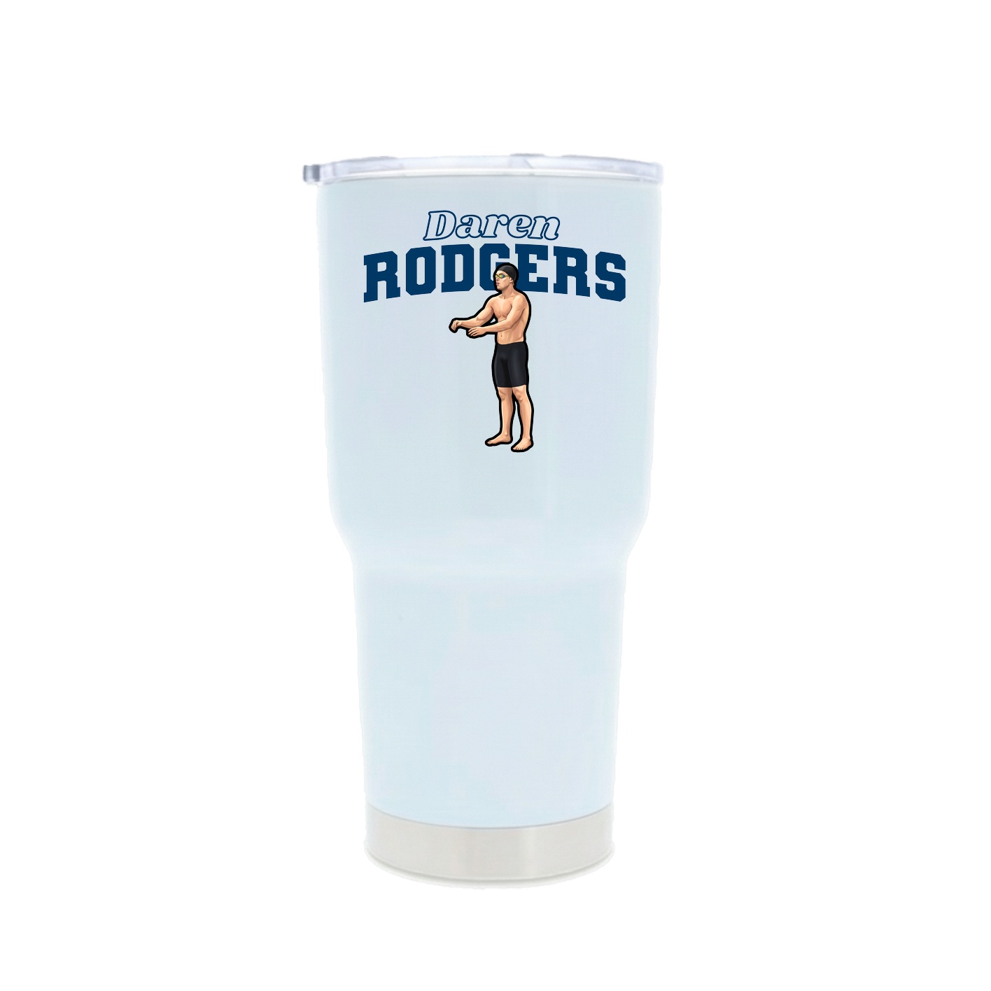 30oz Stainless Steel Tumbler — Name Arch in White
