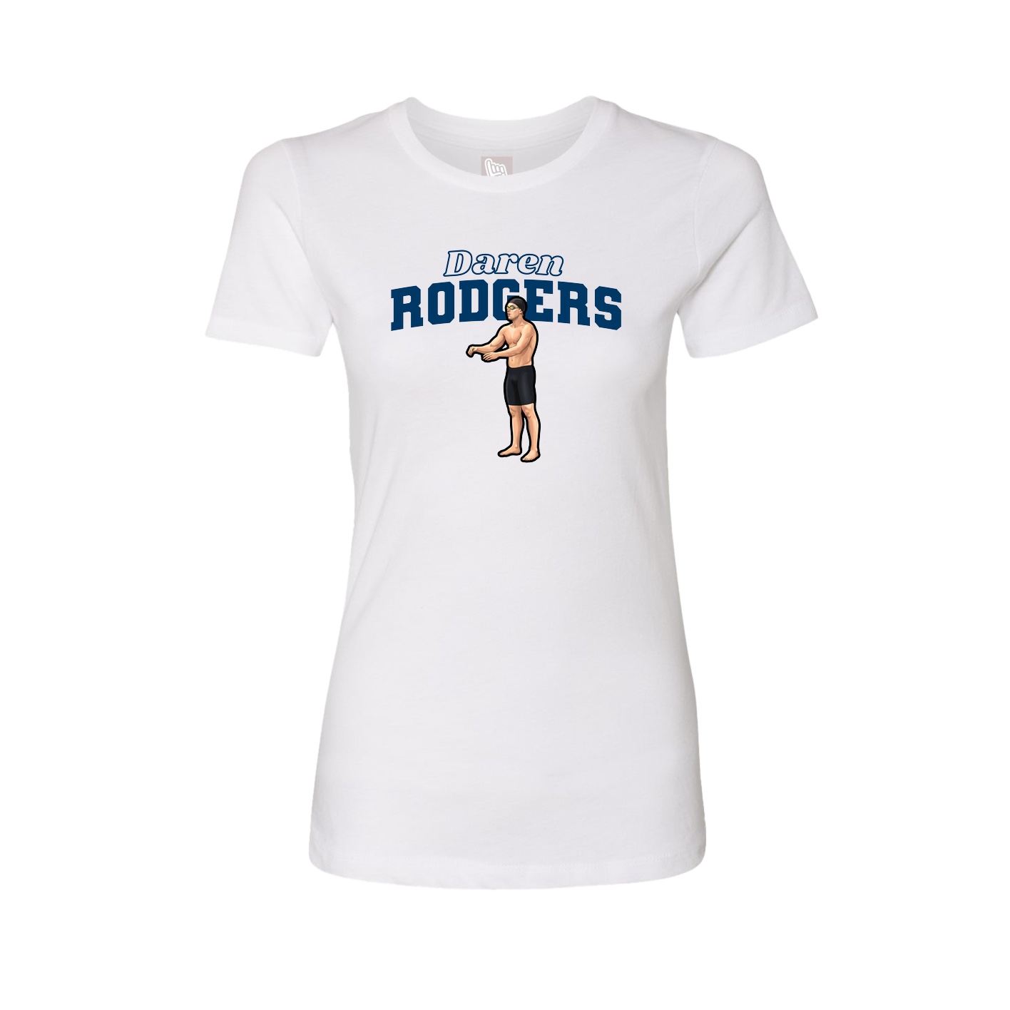 Fitted Women's Tee — Name Arch in White