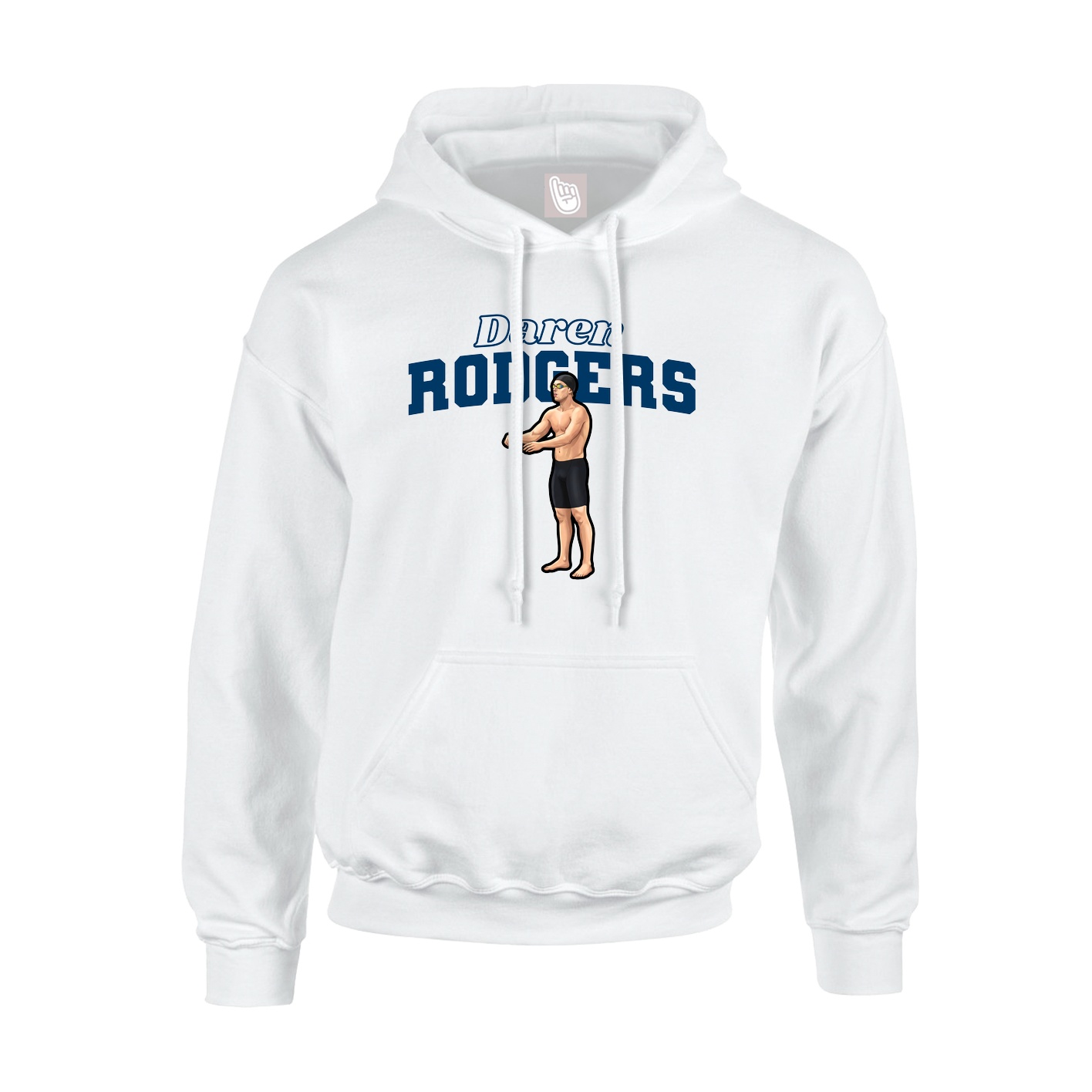 Youth Hoodie — Name Arch in White