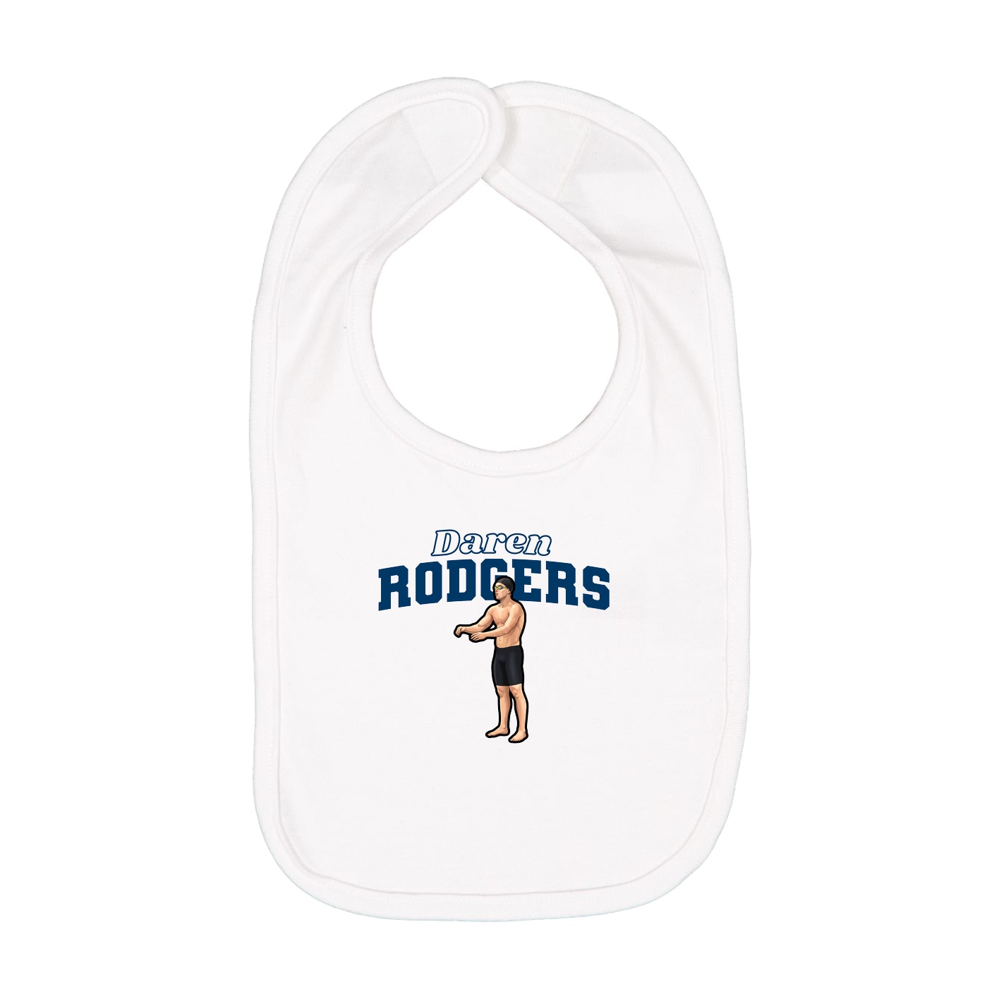 Infant Bib — Name Arch in White