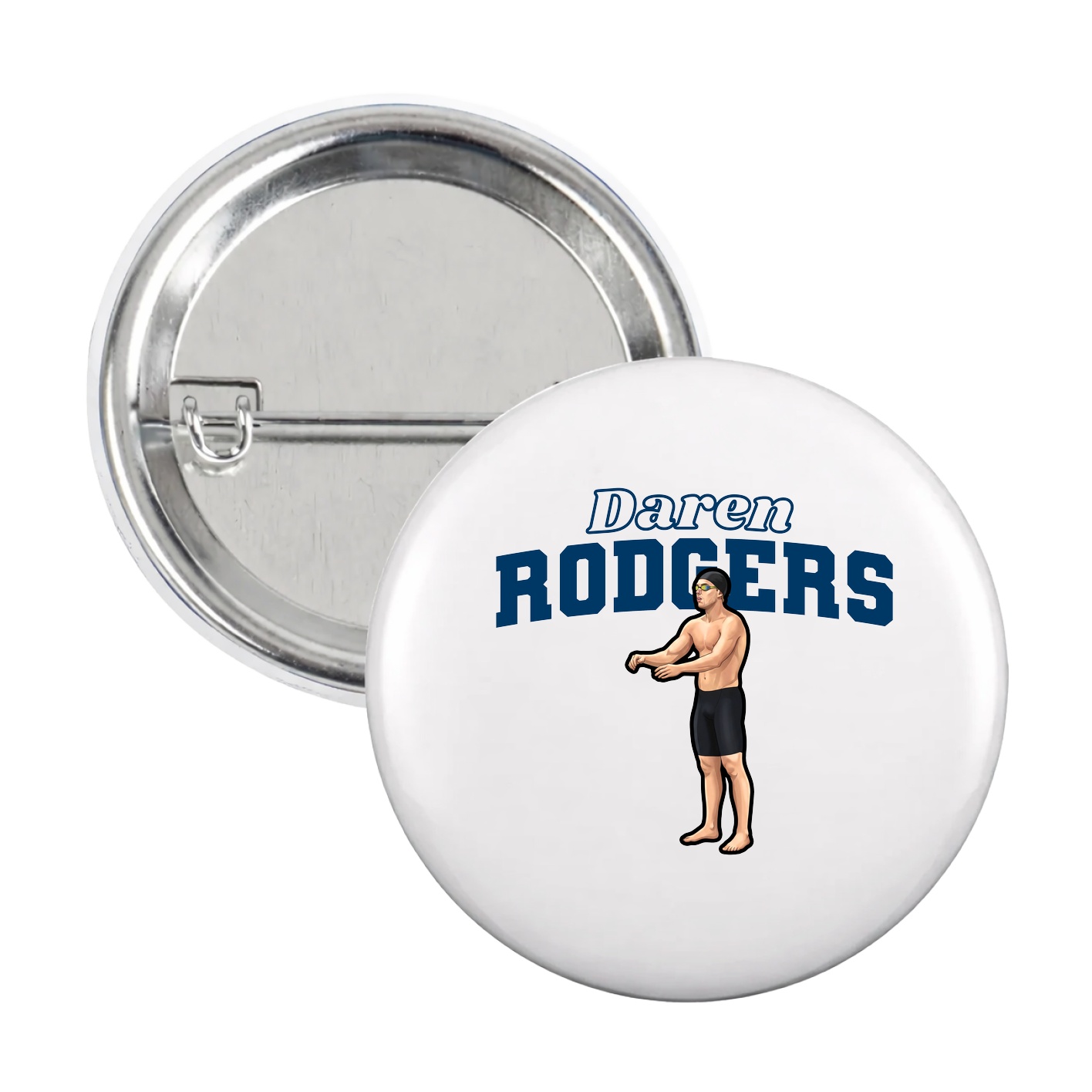 Game Day Button — Name Arch in White