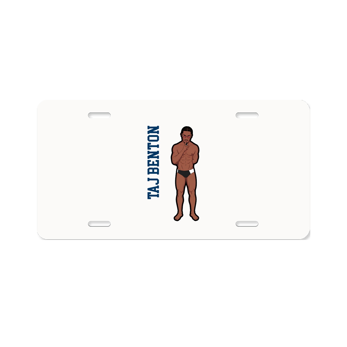 License Plate — Name Vertical in Classic