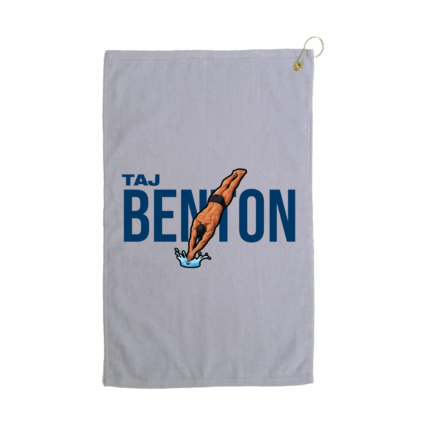 Golf Towel — Player Name in Grey