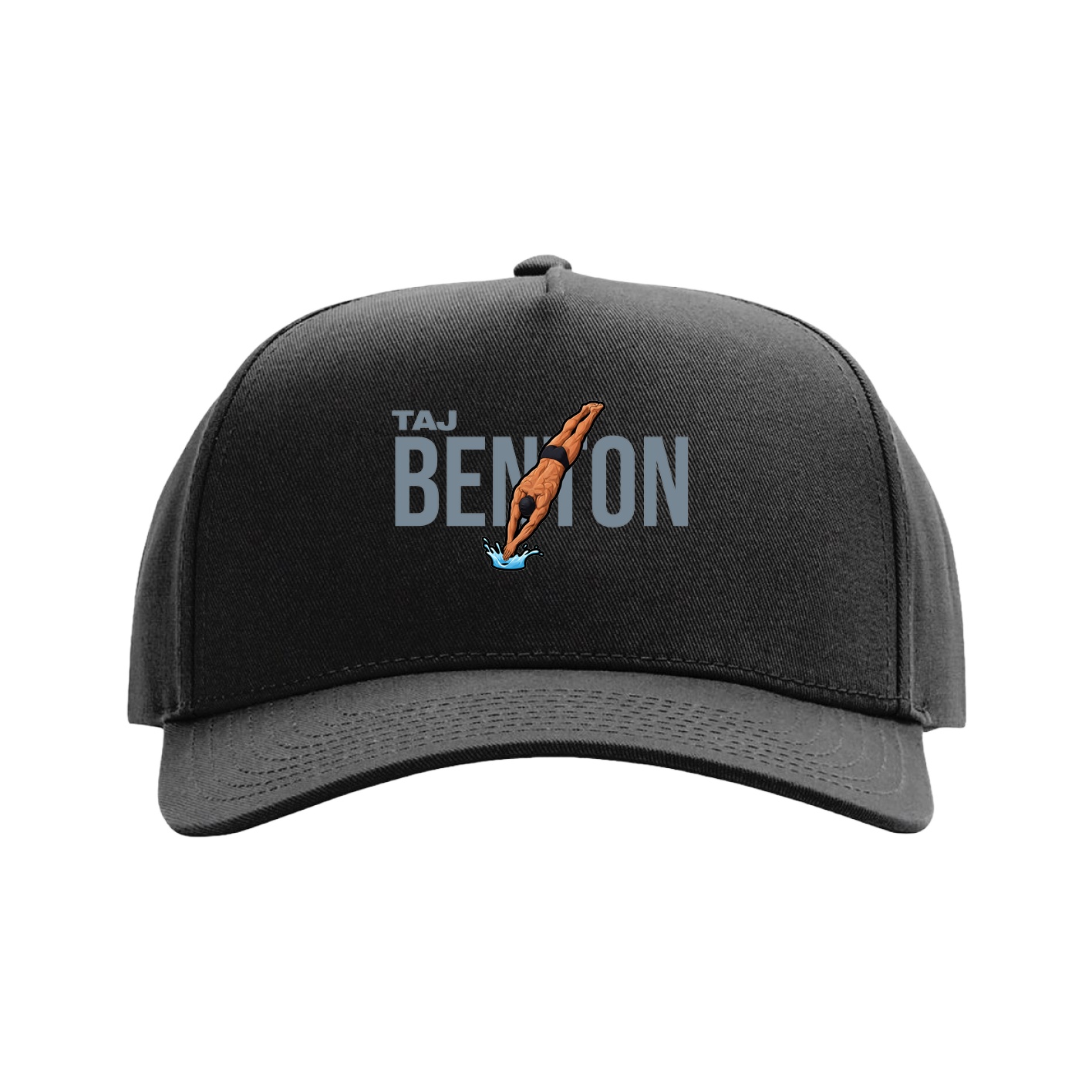 Full Fabric Five-Panel Champ Cap — Player Name in Black