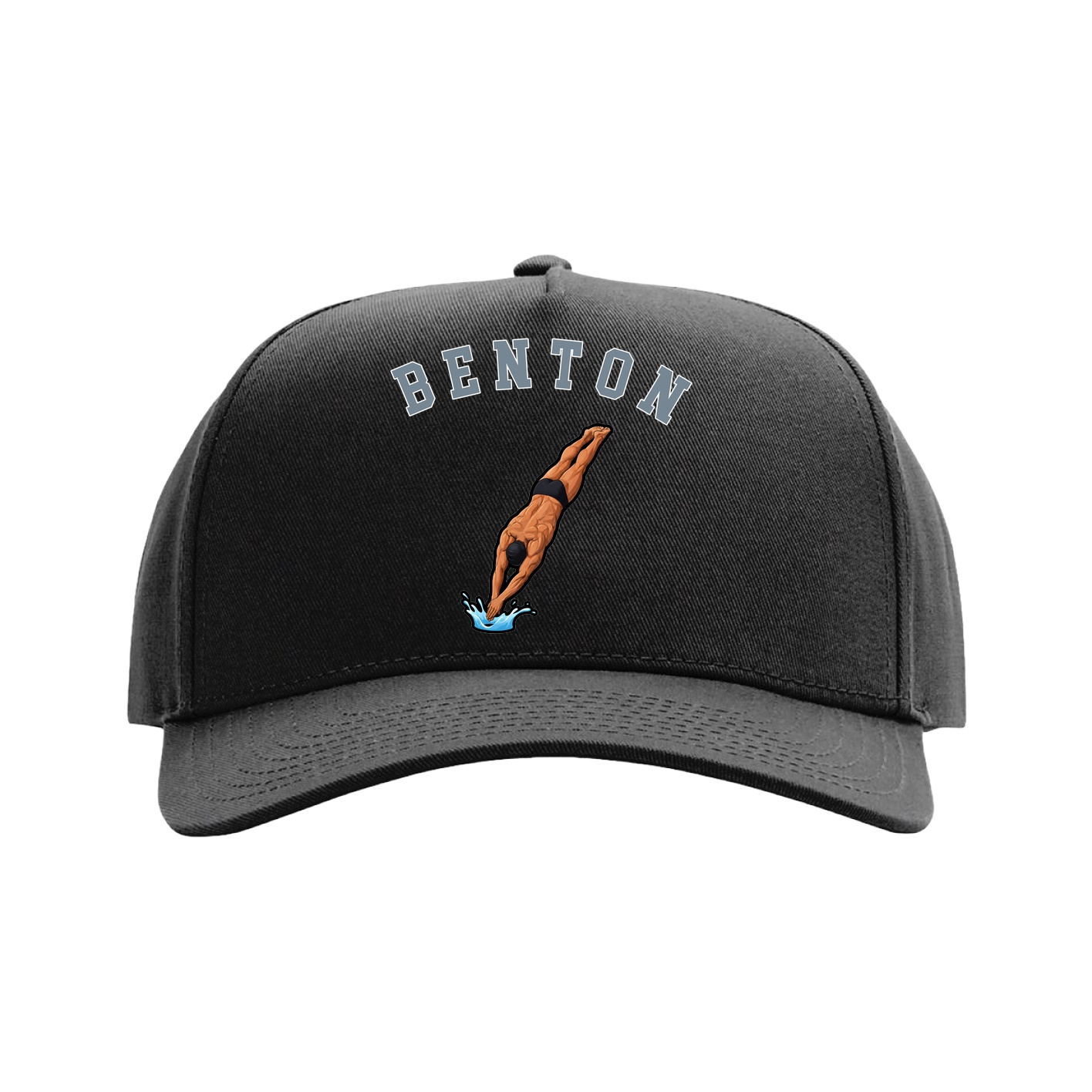 Full Fabric Five-Panel Champ Cap — Shirsey Arch in Black