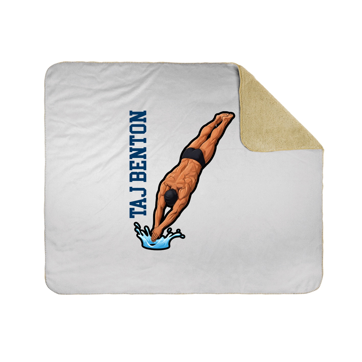 Throw Blanket — Name Vertical in White