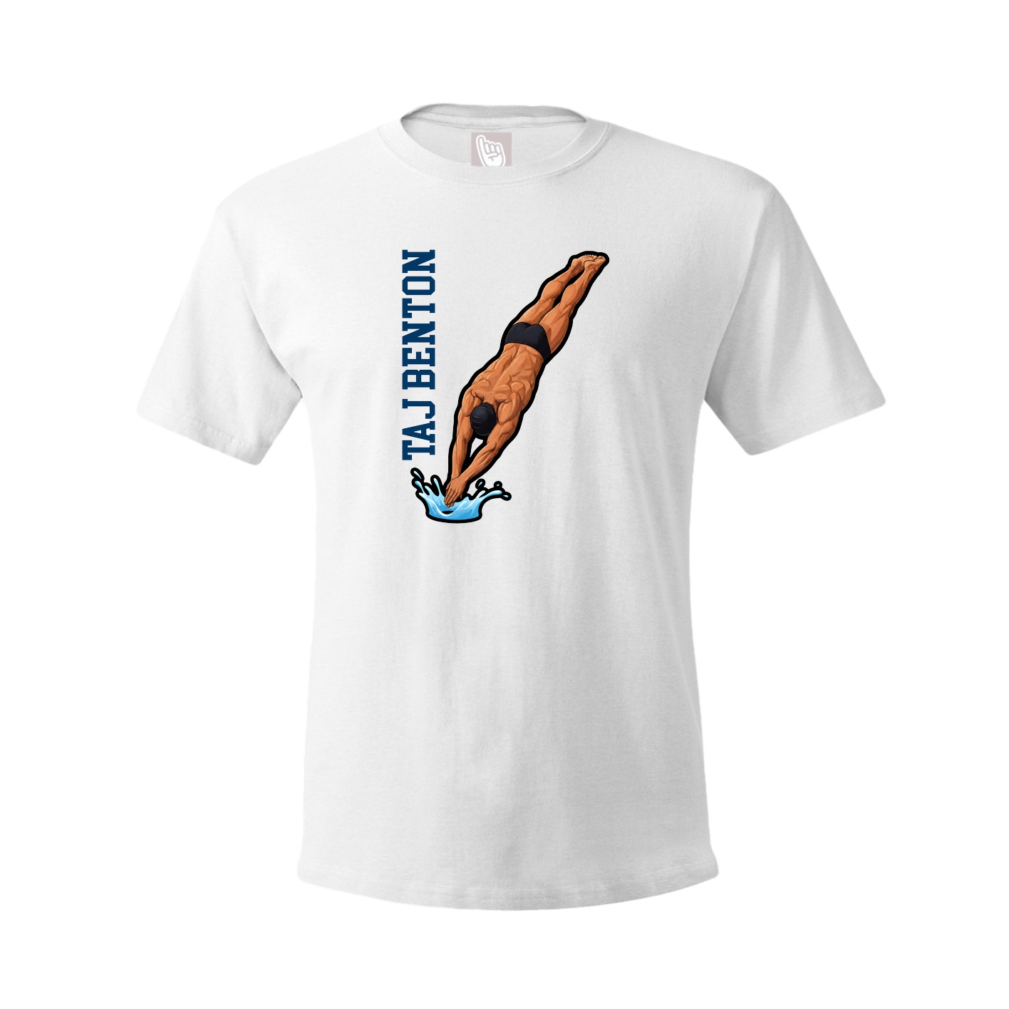 Youth Tee — Name Vertical in White
