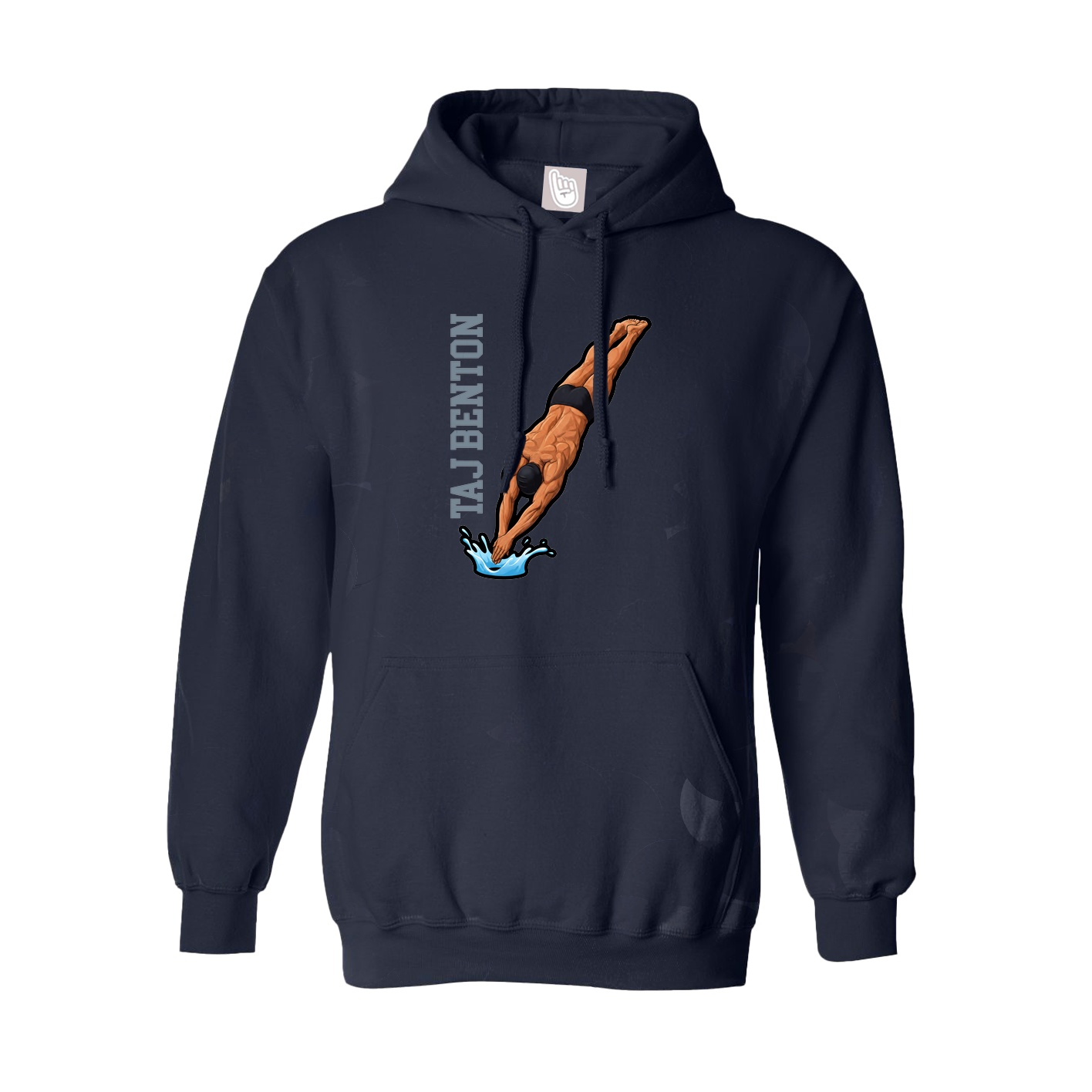 Youth Hoodie — Name Vertical in Navy