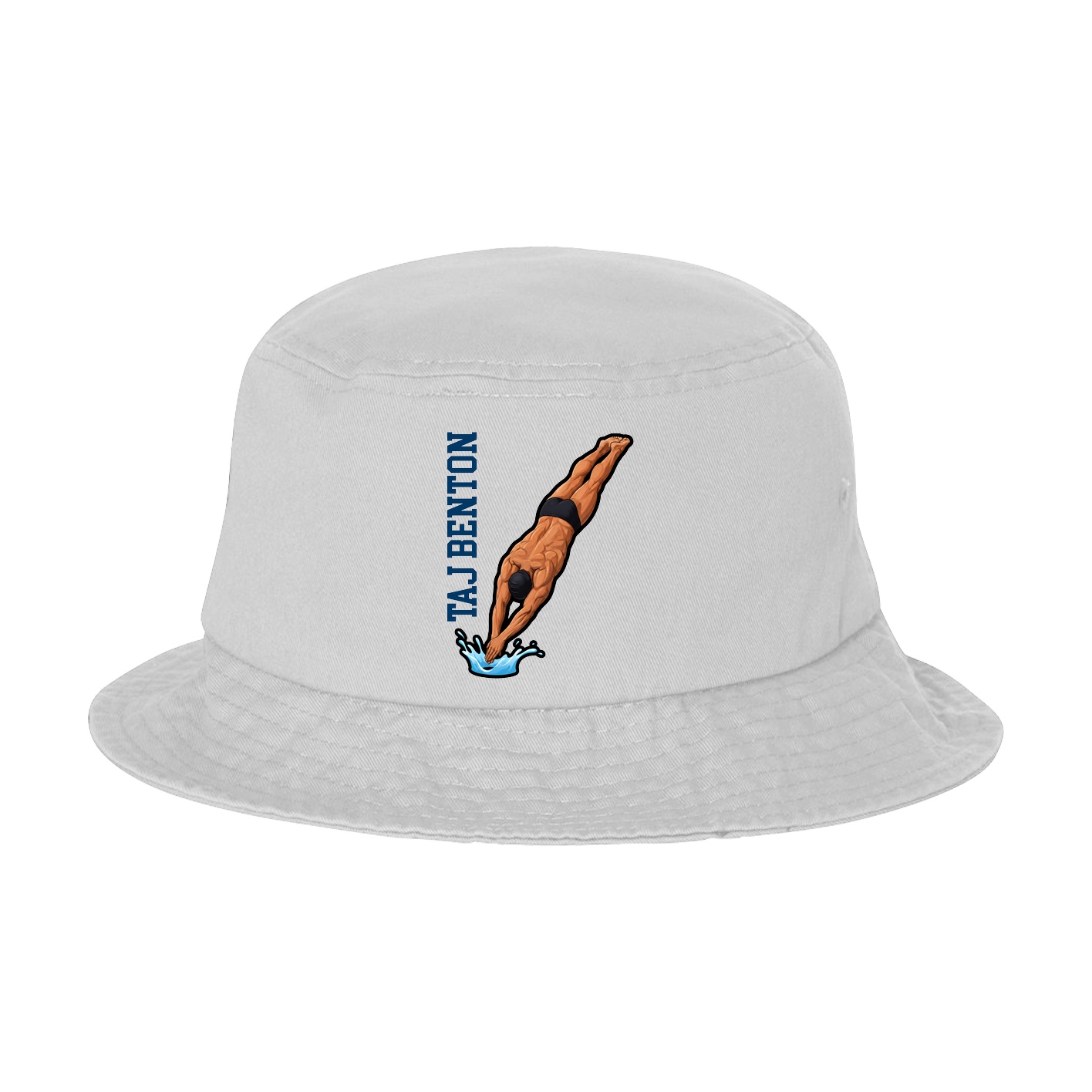 Bucket Cap — Name Vertical in White