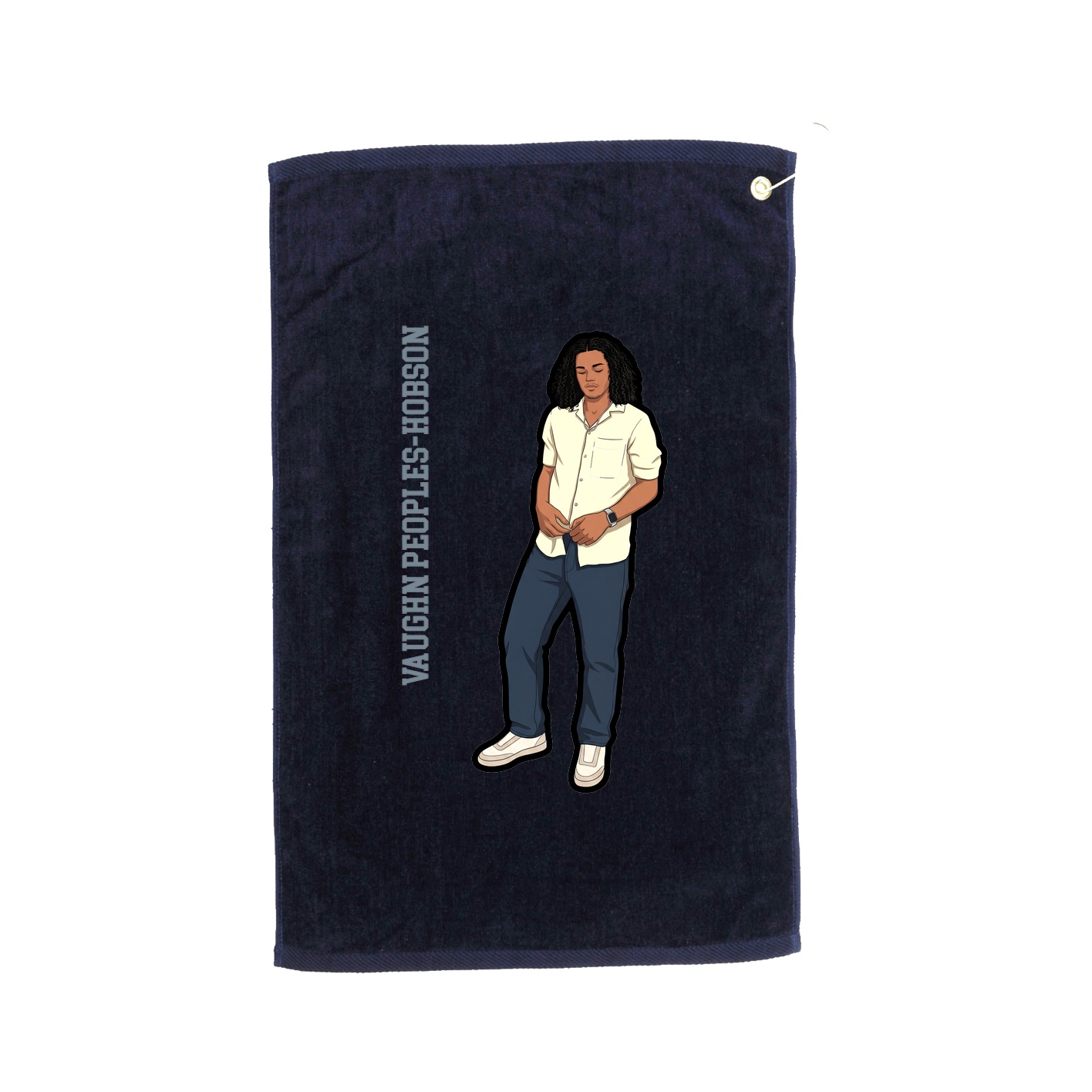 Golf Towel — Name Vertical in Navy
