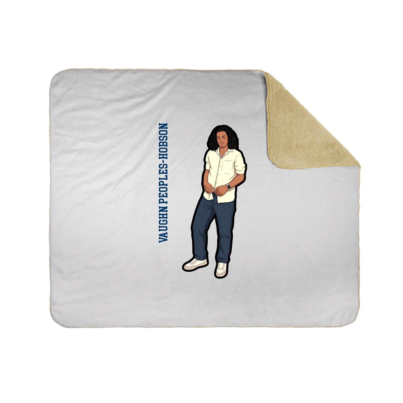 Throw Blanket — Name Vertical in White