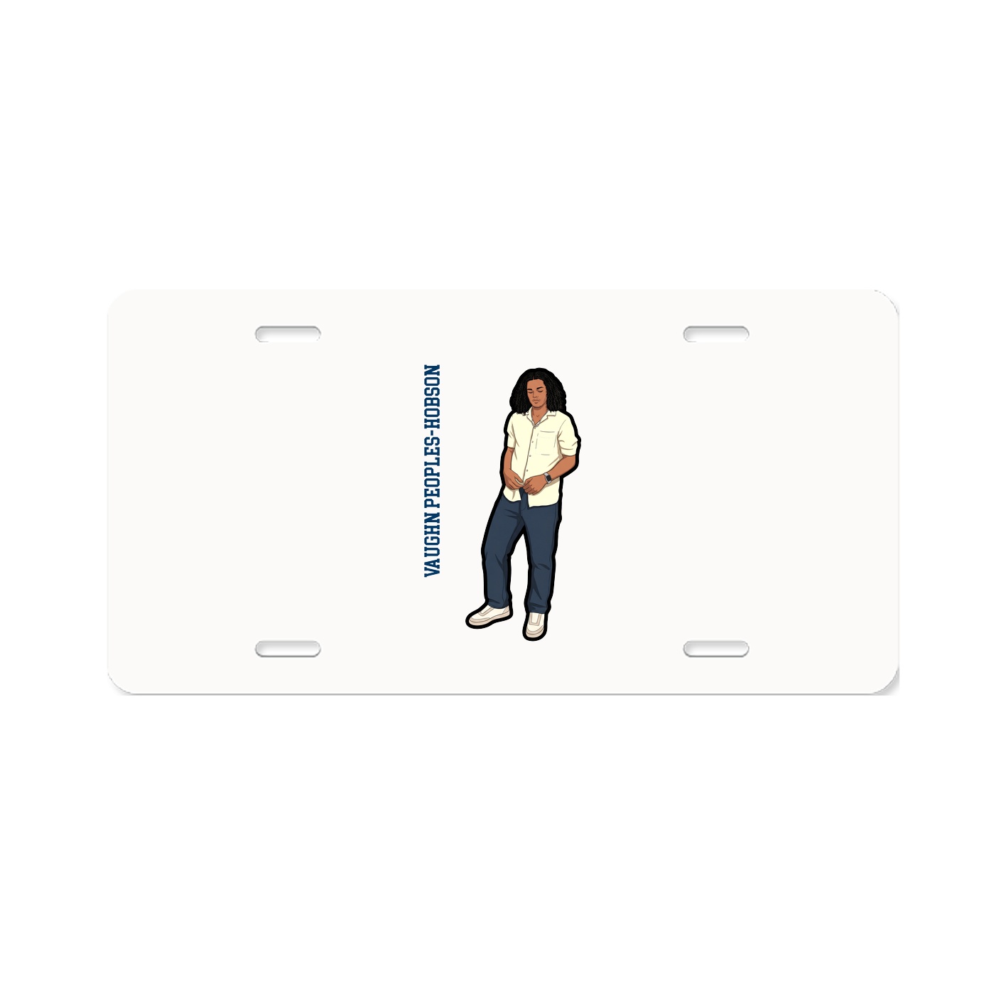 License Plate — Name Vertical in Classic
