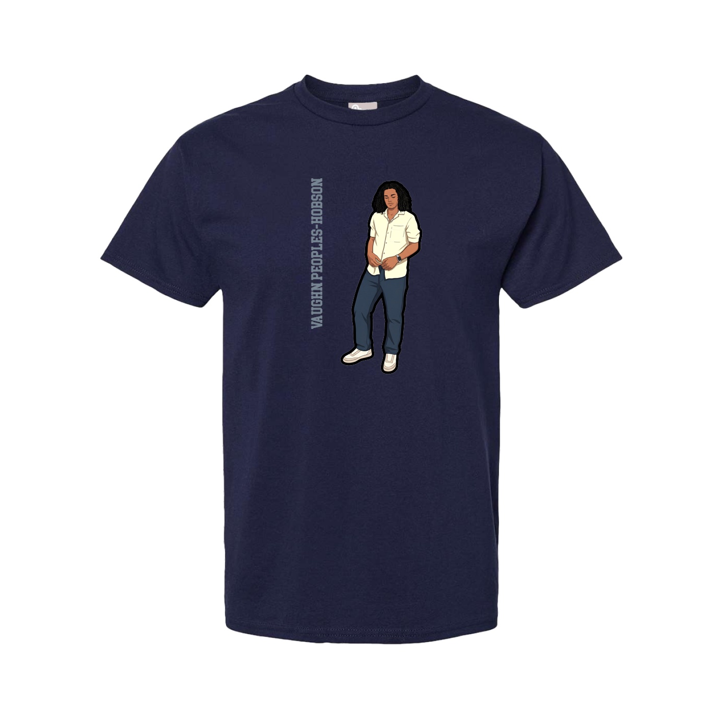 Tee — Name Vertical in Navy