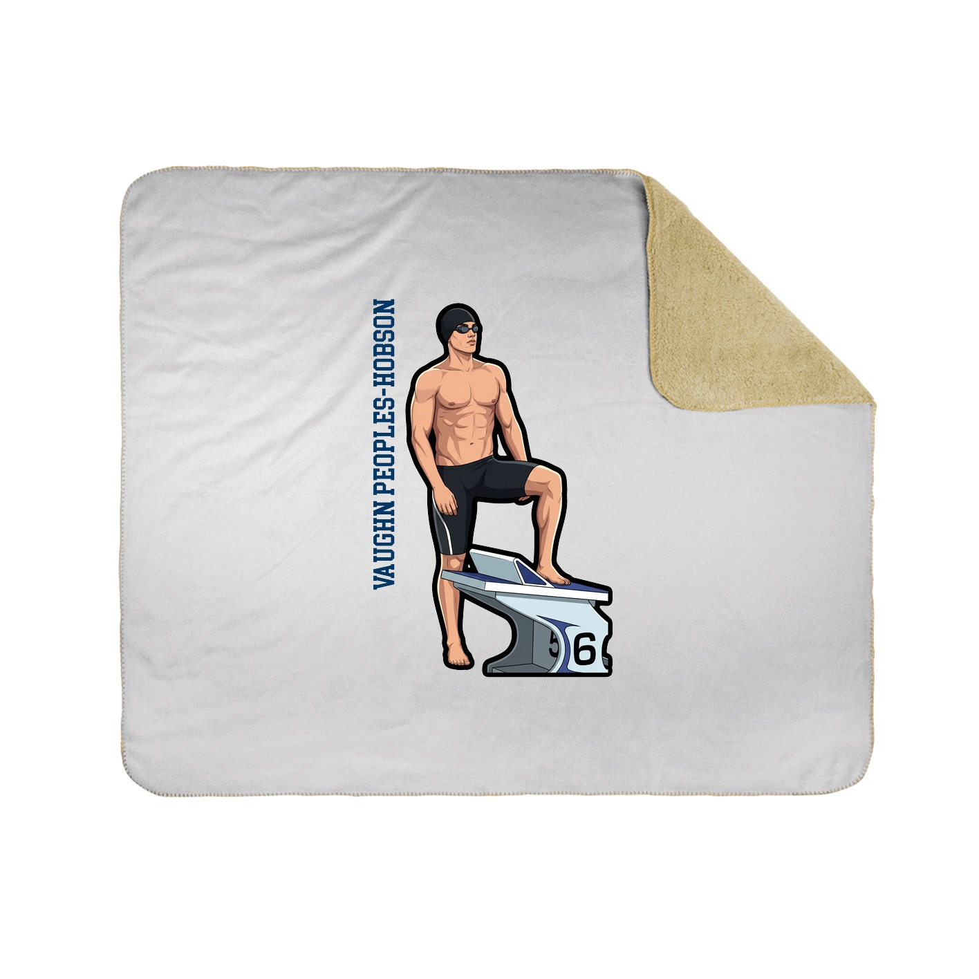 Throw Blanket — Name Vertical in White