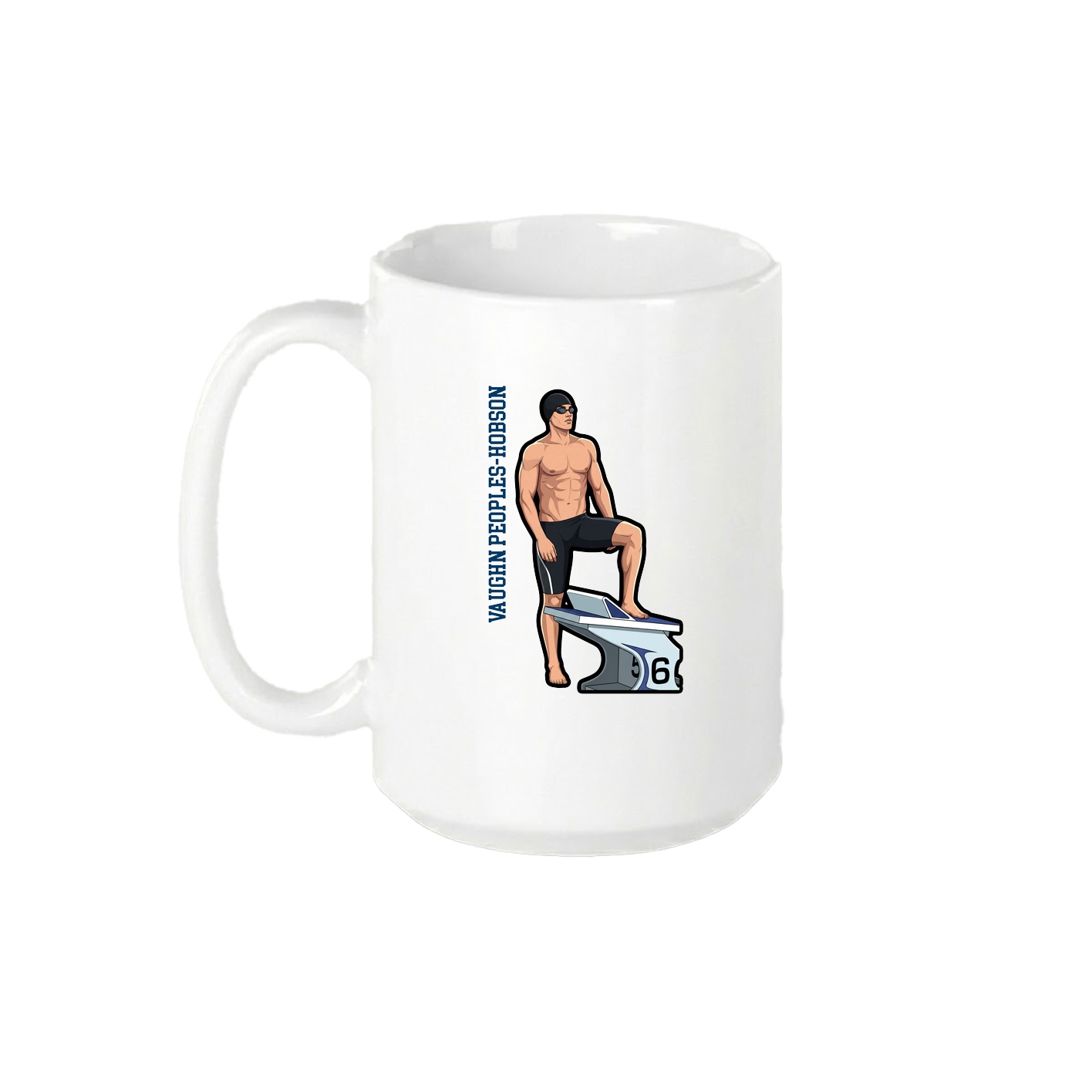 15oz Coffee Mug — Name Vertical in White