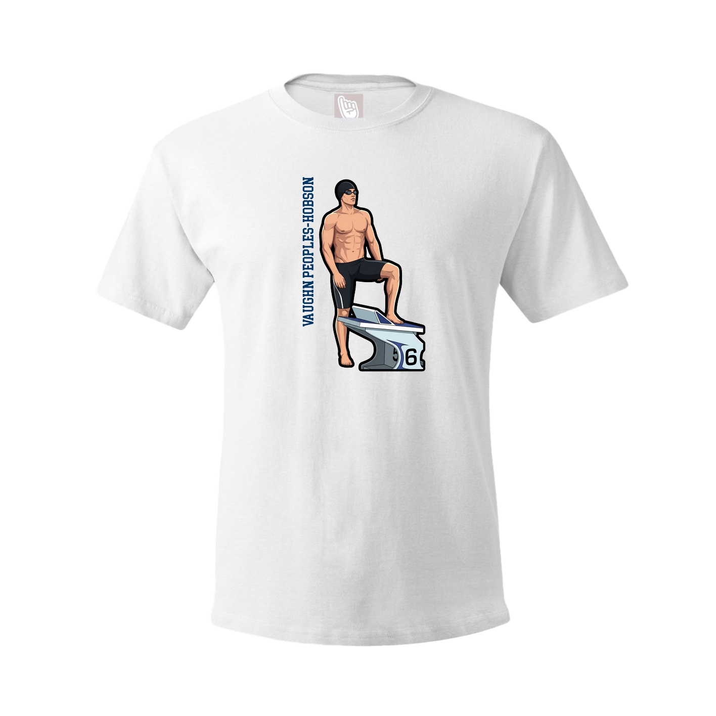Youth Tee — Name Vertical in White