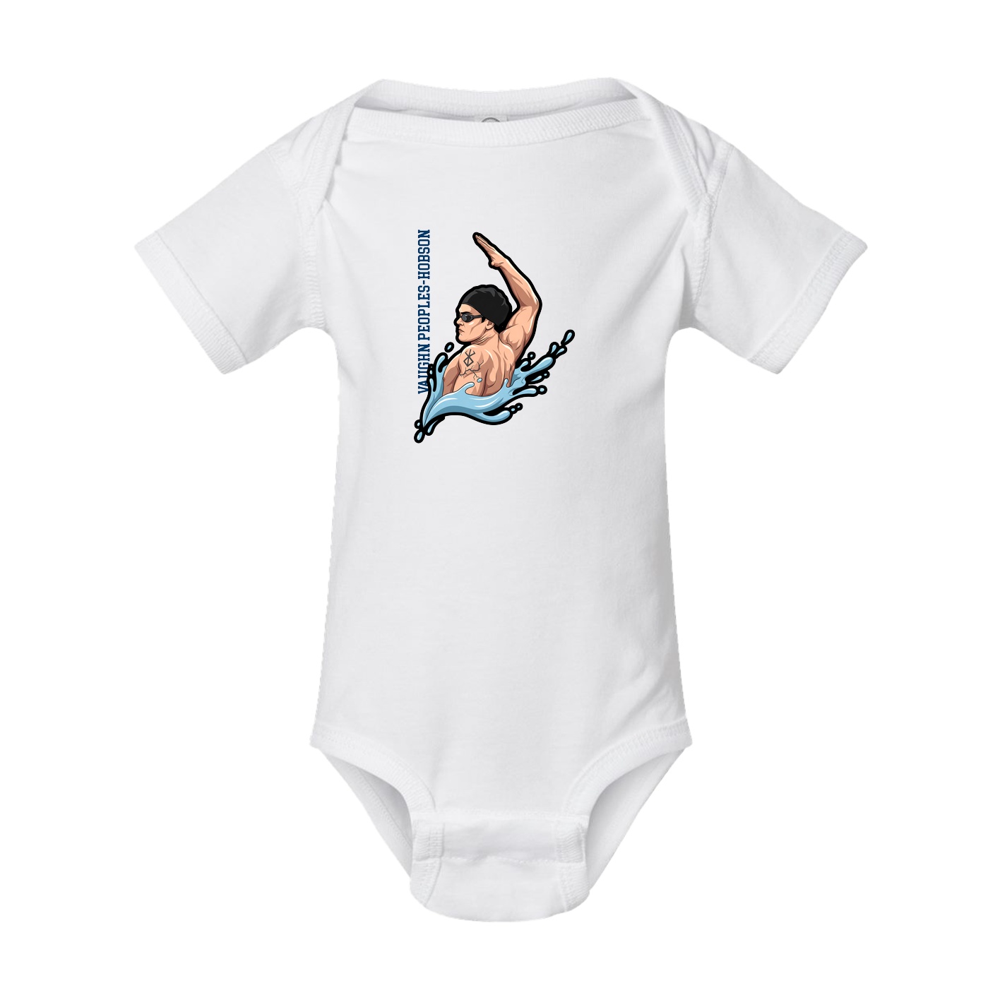 Baby Onesie — Name Vertical in White