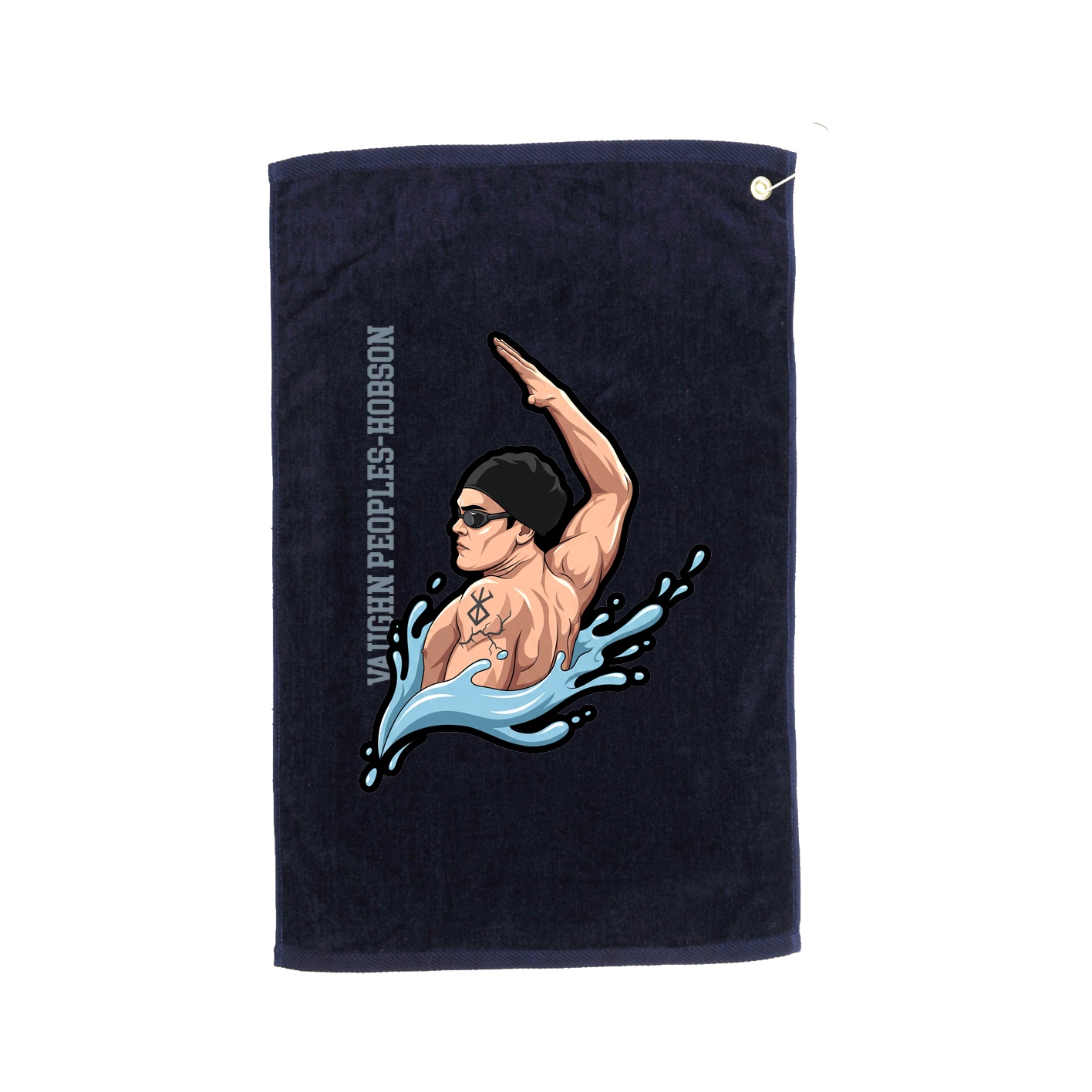Golf Towel — Name Vertical in Navy