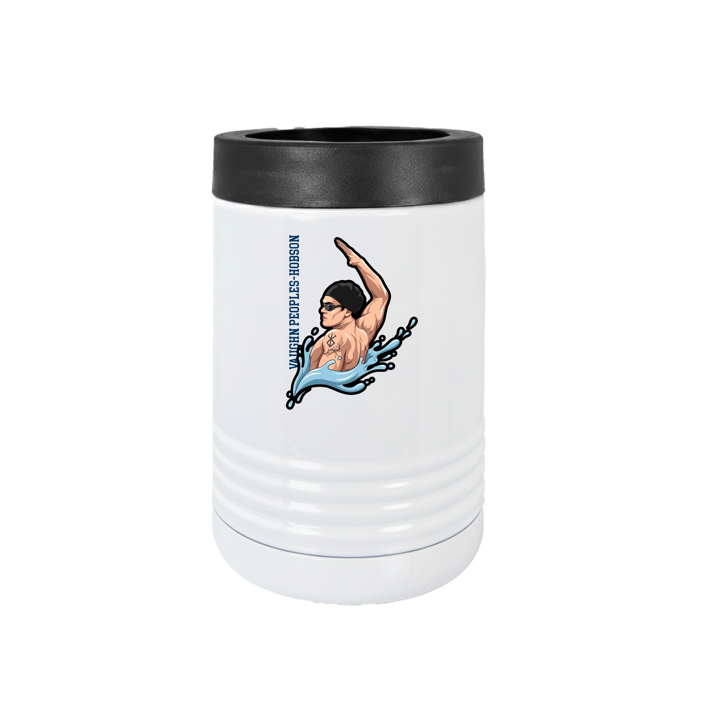 Beverage Holder — Name Vertical in White