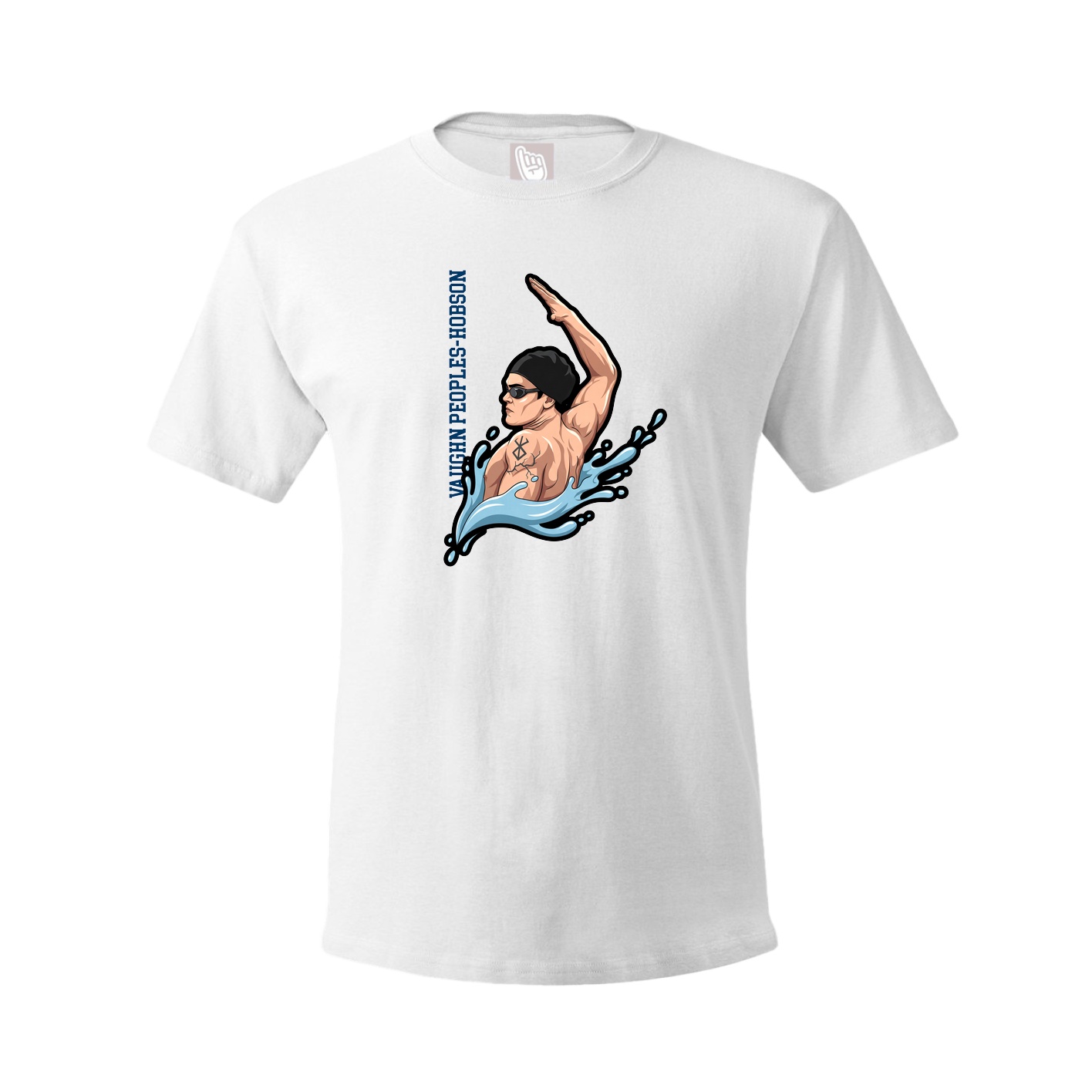 Tee — Name Vertical in White